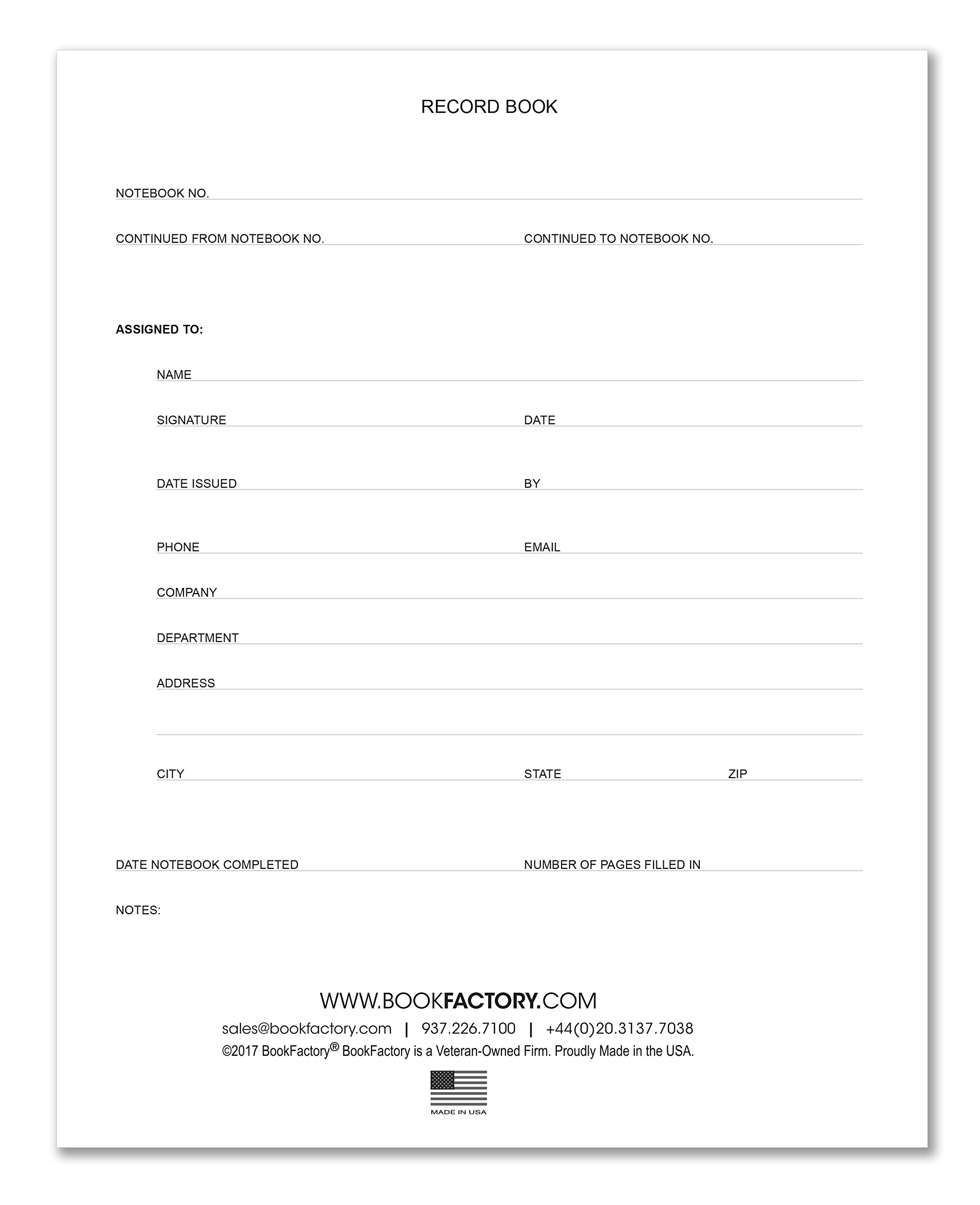 BookFactory Blue Hardbound Record Book - 8