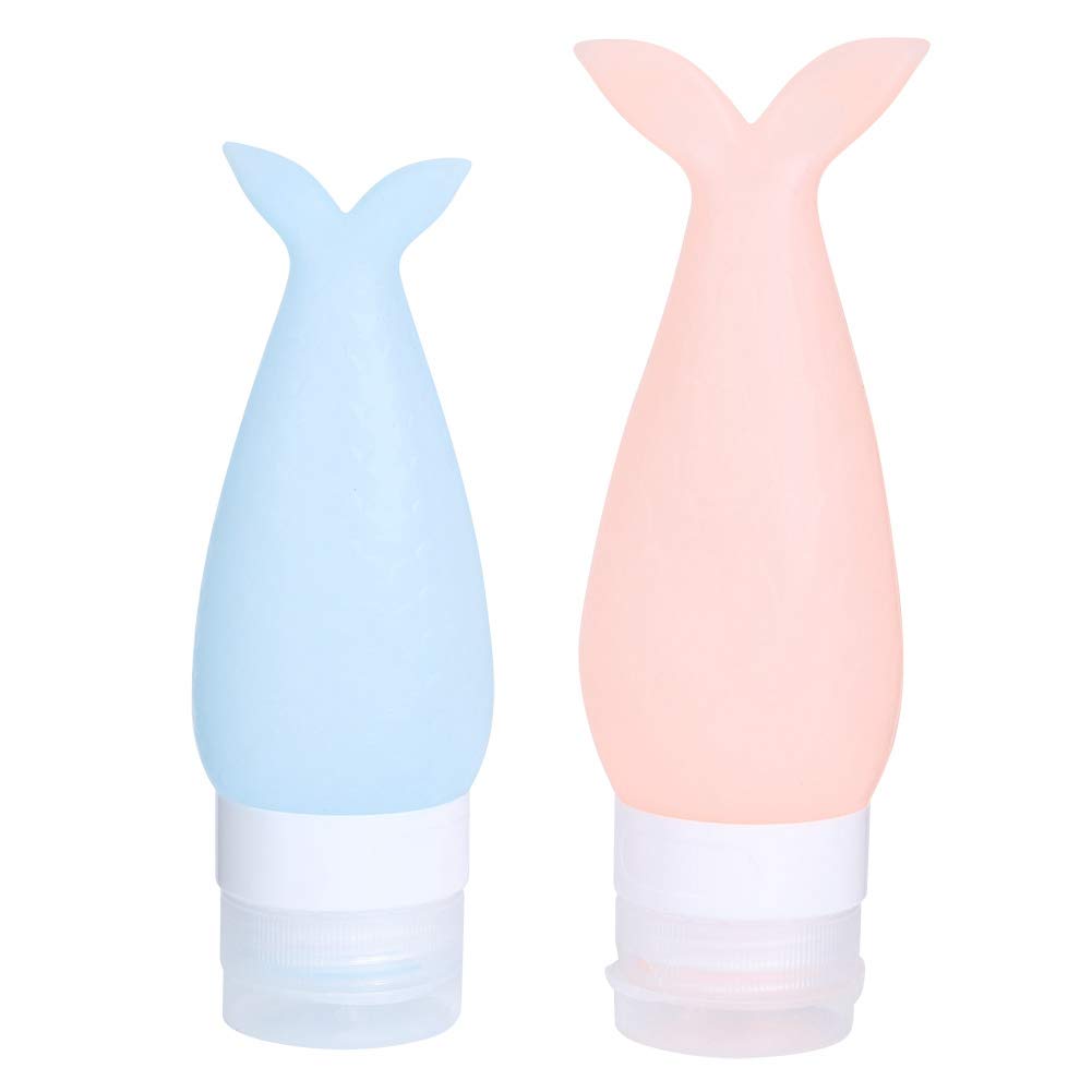 2Pcs Travel Size Silicone Squeeze Bottles for Toiletries & Lotion - Leakproof TSA Approved Travel Containers for Business Trips, Gym & Vacation (Perfect for Shampoo, Conditioner & Body Wash)