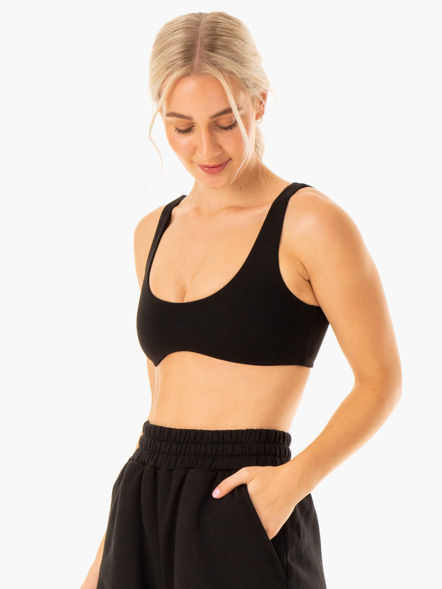 Elevate Lounge Bra - Comfortable Wireless Bralette for Women - Soft Breathable Fabric - Perfect for Yoga, Sleep & Relaxation - Black