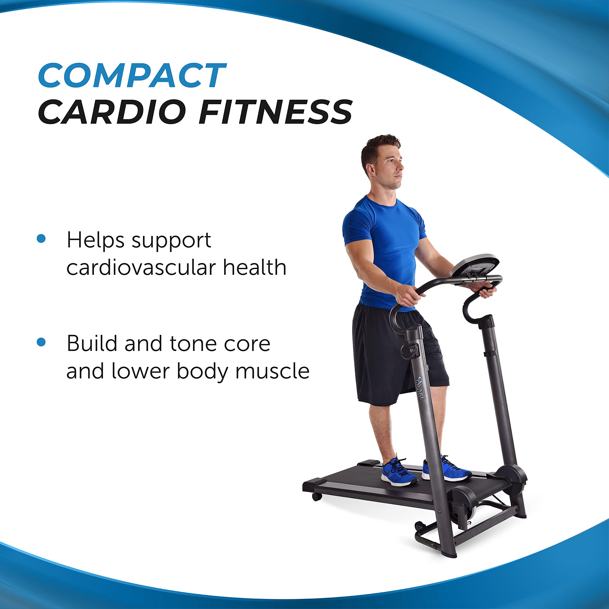 Avari Magnetic Treadmill - Foldable Manual for Home Workout - 250lbs Capacity - Perfect for Small Spaces & Cardio Training
