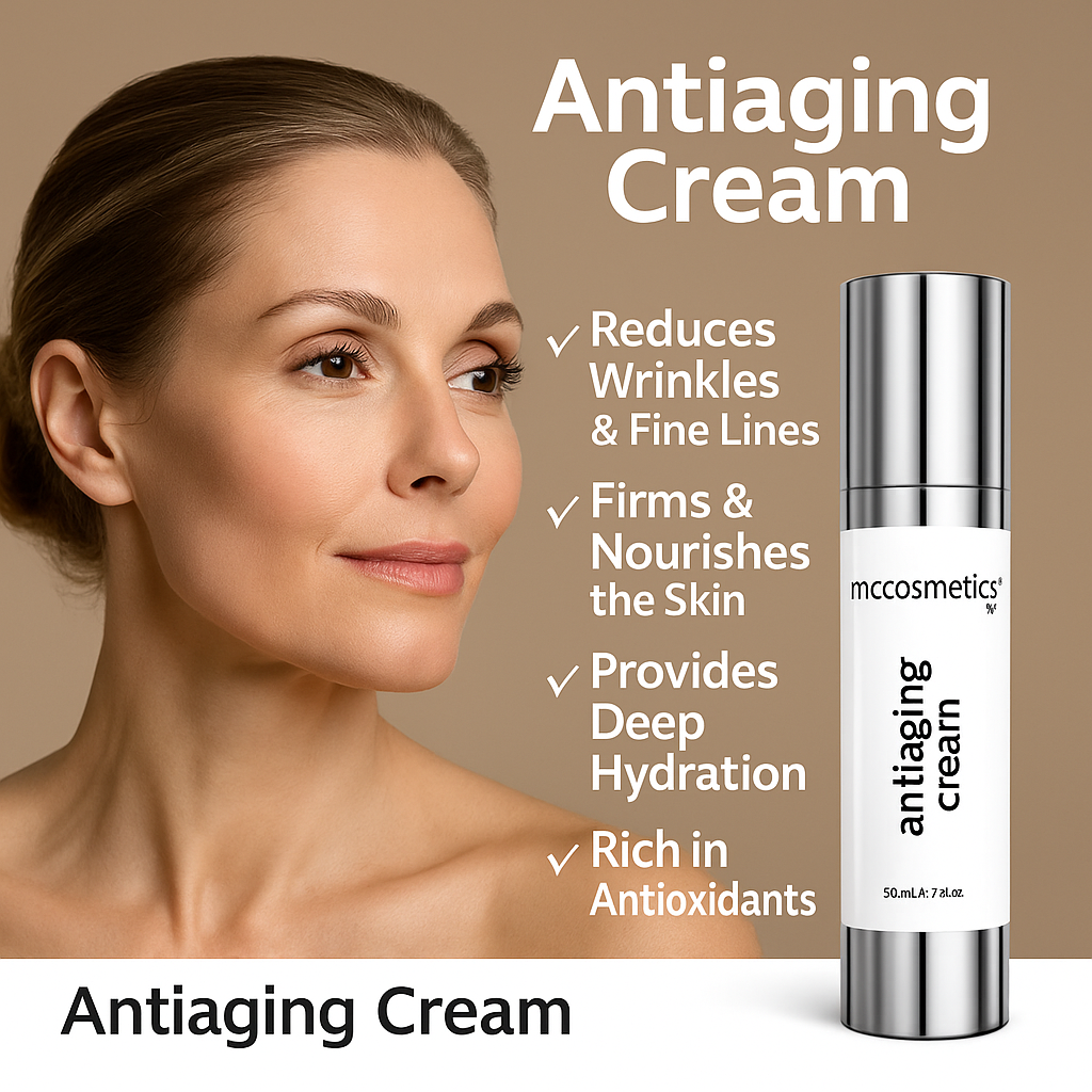 MCCosmetics NY Anti-Aging Face Cream - Regenerating & Moisturizing Cream with Avocado Oil, Proteoglycans & Allantoin for Wrinkles & Dry Skin (50ml) - Perfect for Night Routine & Daily Skincare