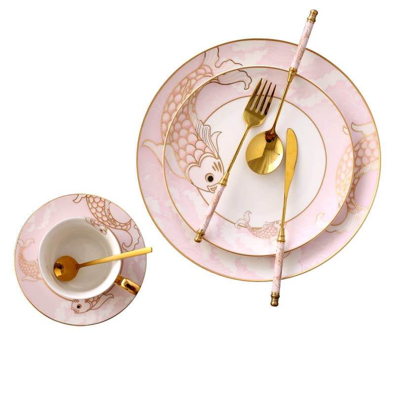 Premium 8-Piece Bone China Dinnerware Set - Elegant Plates, Bowls & Dishes for 4 - Durable Kitchen Tableware for Daily Use & Special Occasions