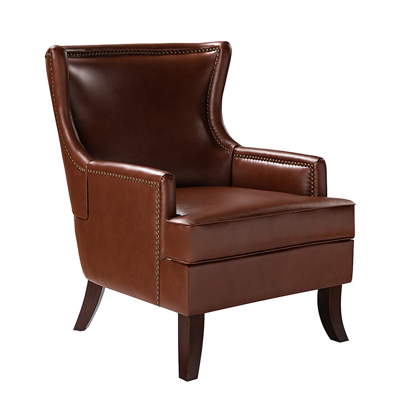Mid Century Modern Vegan Leather Accent Armchair - Aurelia Stylish Lounge Chair for Living Room, Office & Reading Nook