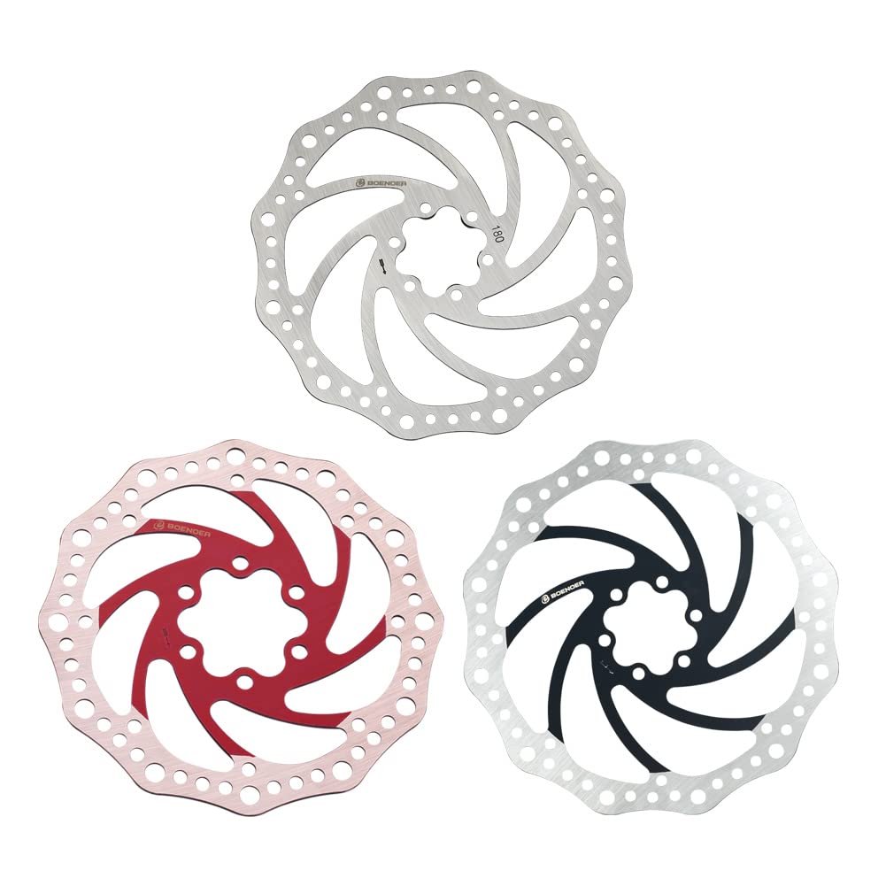 Boenoea 6-Bolt Bike Disc Brake Rotor 140-203mm for MTB & Road Bikes - Smooth Stopping Power