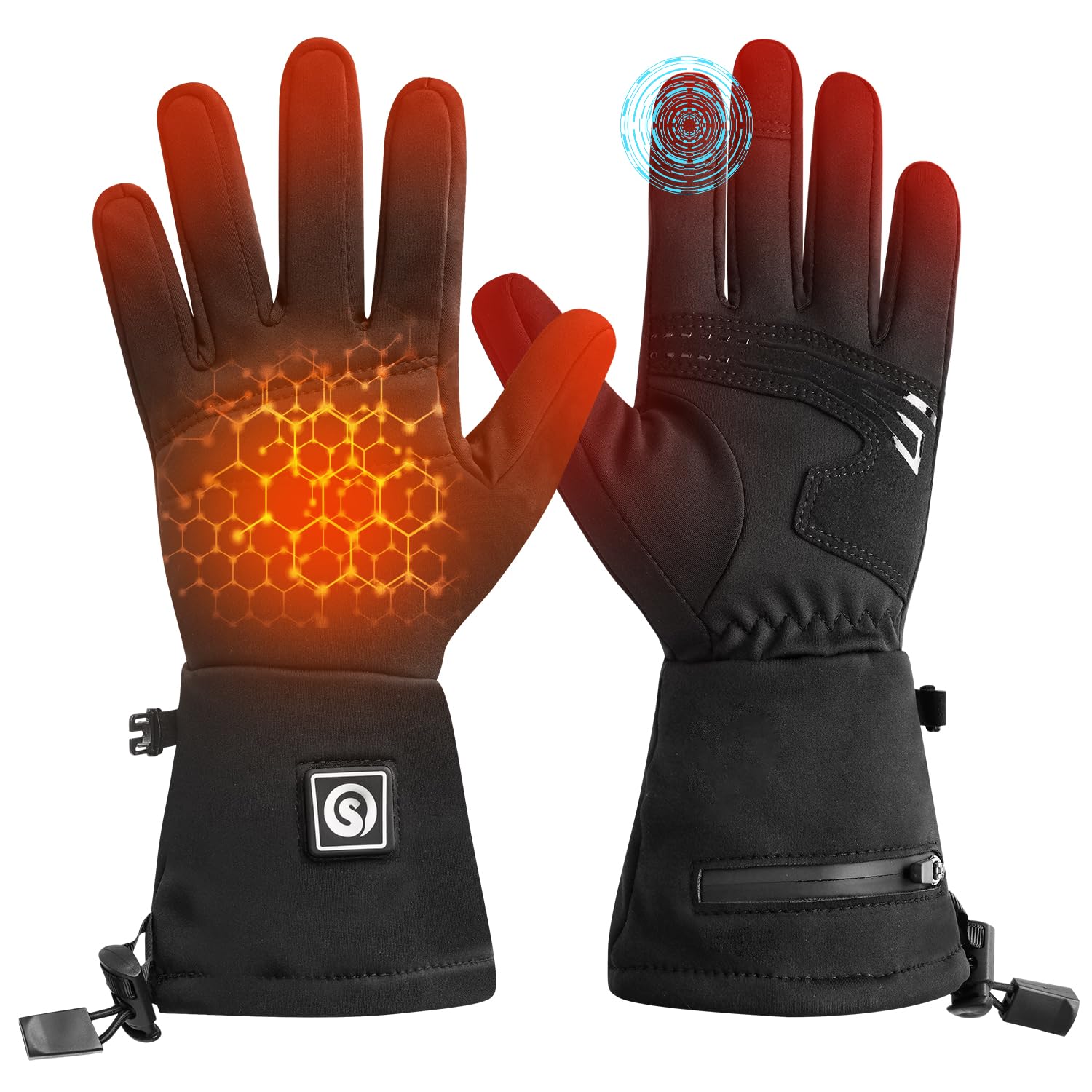 Rechargeable Electric Heated Gloves for Men & Women - Battery-Powered Hand Warmers for Skiing, Snowboarding, Hiking, Cycling & Hunting | Thin Thermal Glove Liners for Cold Weather Outdoor Activities
