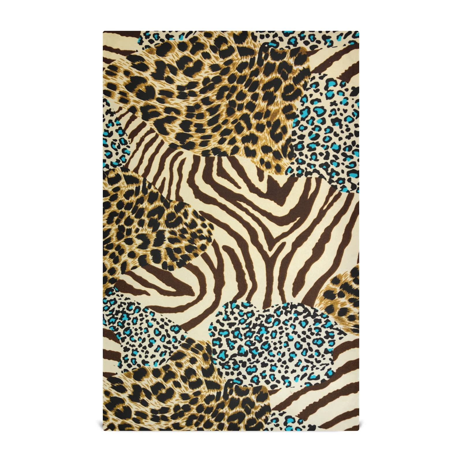 Vintage Tiger Zebra Leopard Print Kitchen Towels - Set of 4 Super Absorbent Soft Dishcloths (18
