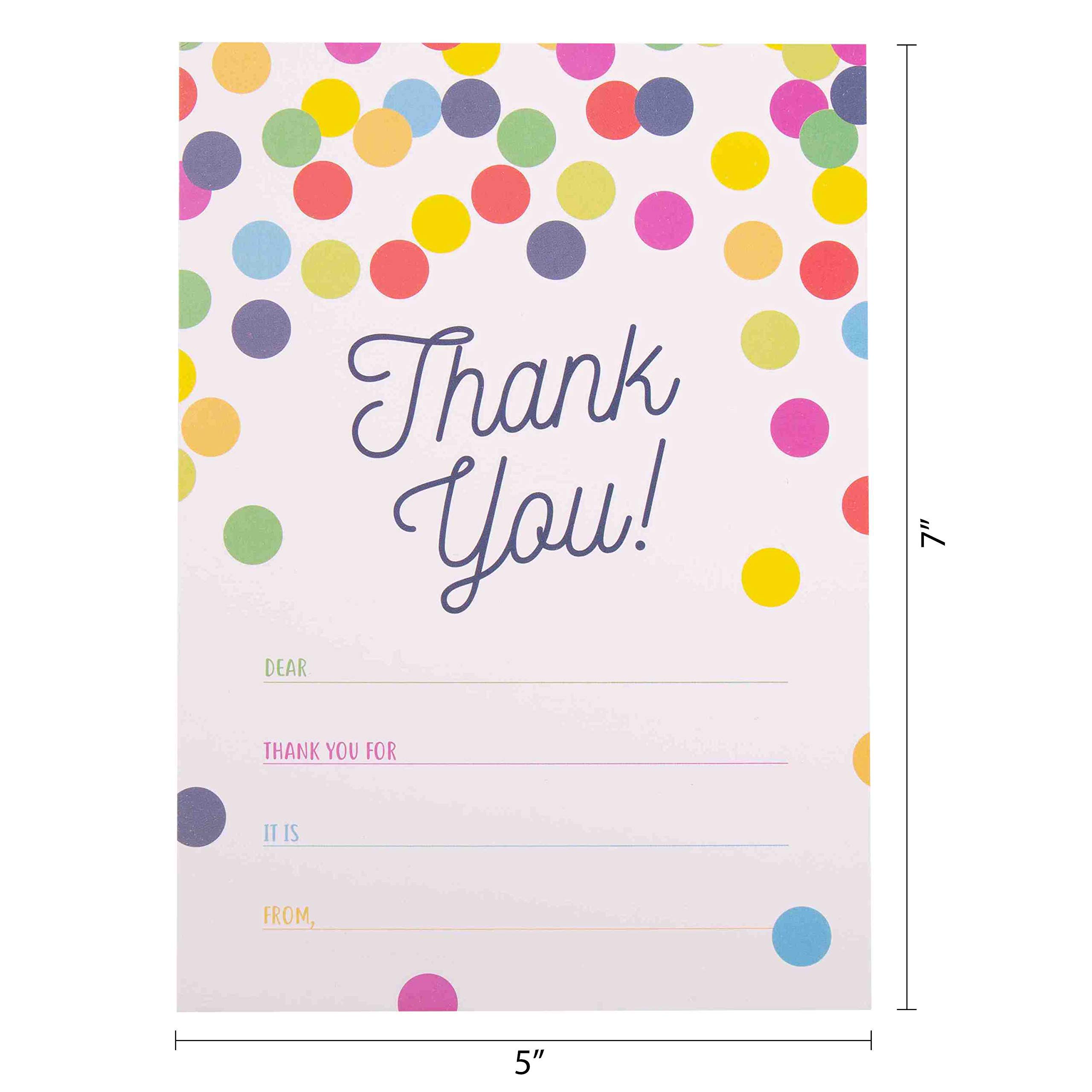 GSM Brands Thank You Cards for Kids - 20 Pack with Envelopes | Cute Greeting Cards for Birthday, Holidays & Appreciation | Perfect for Classroom, Party Favors & Gifts