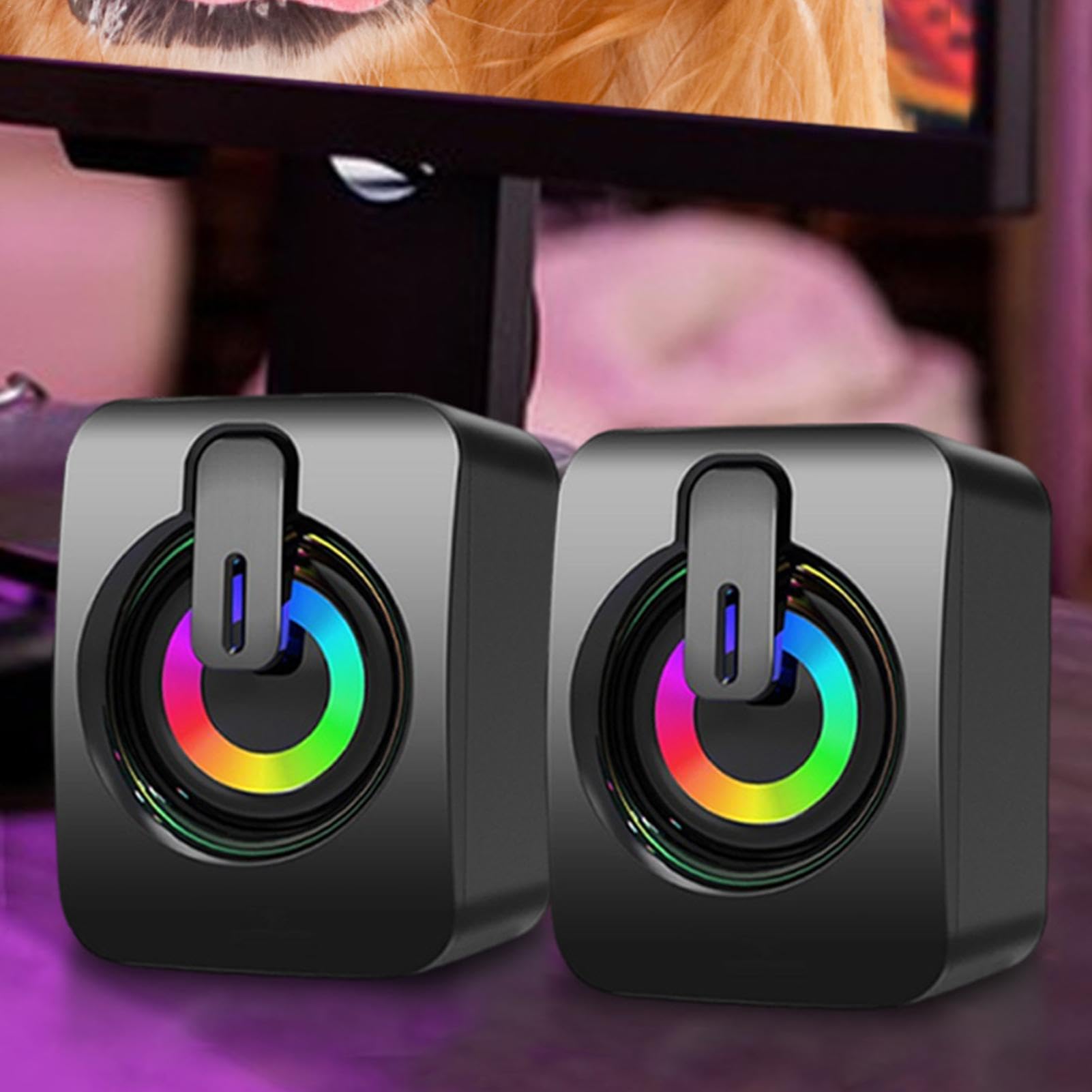 Nuytghr Wired Computer Speakers | Indoor Plug and Play Household Entertainment Speakers for Desk, TV Stand, Bedside | Perfect for Gaming, Music, and Home Theater