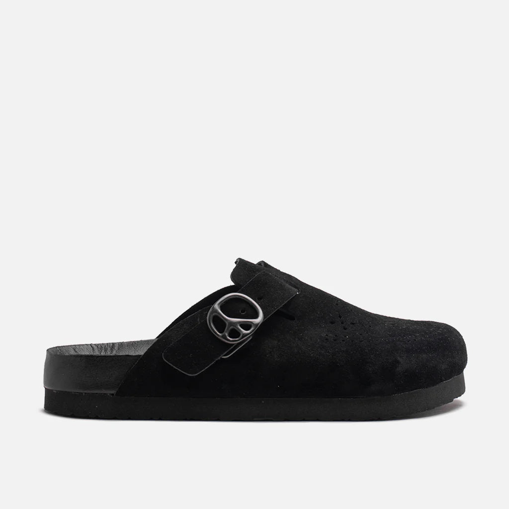 Comfortable Suede Clog Sandals for Women - Black | Slip-On Casual Shoes for Home, Garden & Beach Wear
