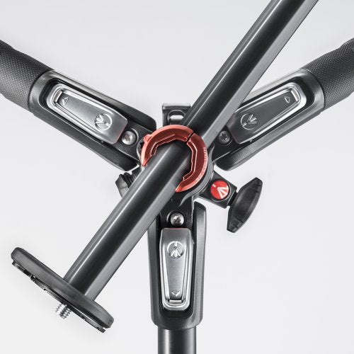 Manfrotto Aluminum 3-Section Tripod Stand with Quick Release Plate - Professional Camera Tripod for DSLR, Mirrorless, Video Cameras - Perfect for Photography, Videography, Travel & Outdoor Shooting (Black)