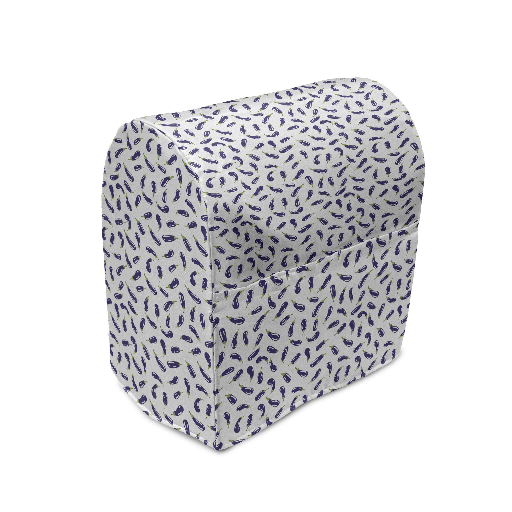 Ambesonne Eggplant Mixer Cover 6-8 Quarts - Purple & White Kitchen Organizer for Baking & Cooking