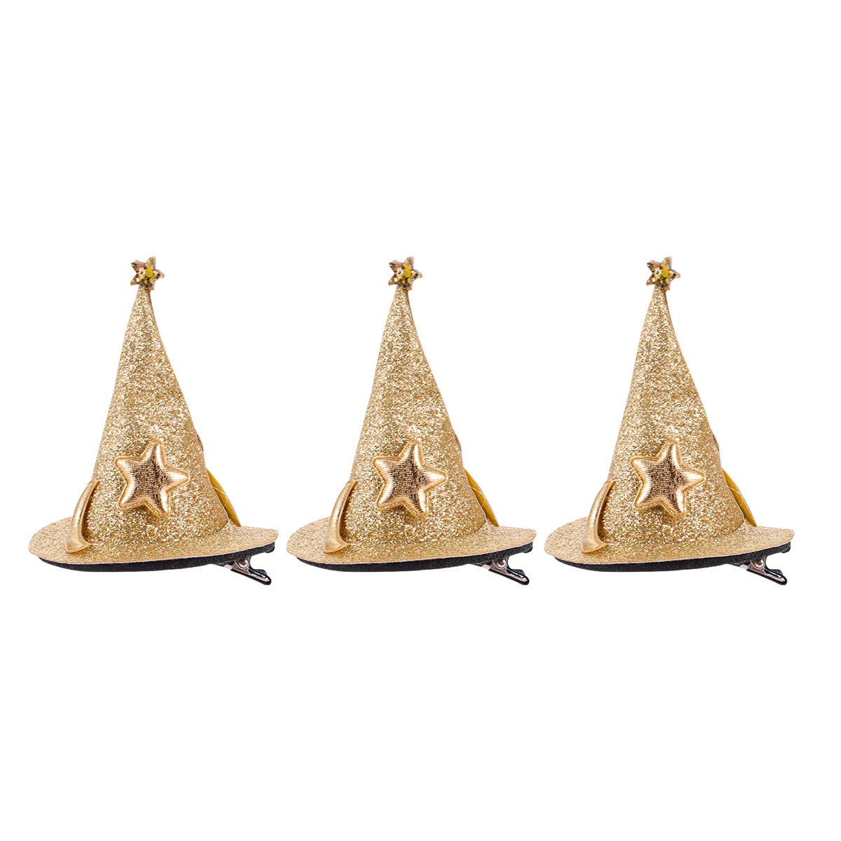 PRETYZOOM 3 Pack Witch Hat Hair Clips - Halloween Pointed Hats Headpiece for Kids Costume, Party Favors & Home Decor - Perfect for Trick or Treat, Costume Parties & Spooky Decorations
