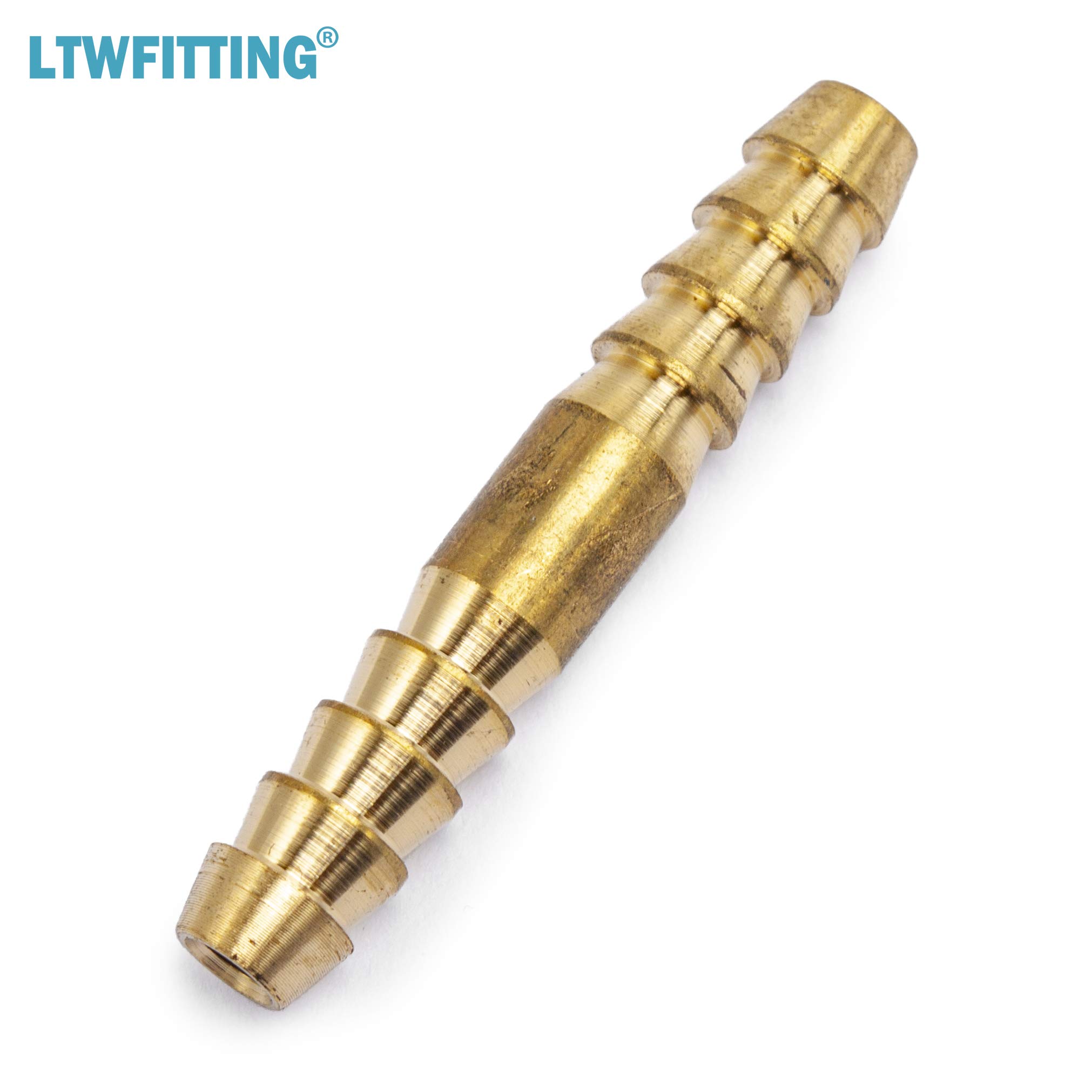 LTWFITTING Brass Barb Splicer Mender 3/16-Inch Hose ID Fitting for Air, Water, Fuel - Heavy Duty Boat & Automotive Applications (Pack of 50) - Perfect for Plumbing Repairs, Irrigation Systems, and Marine Equipment Connections