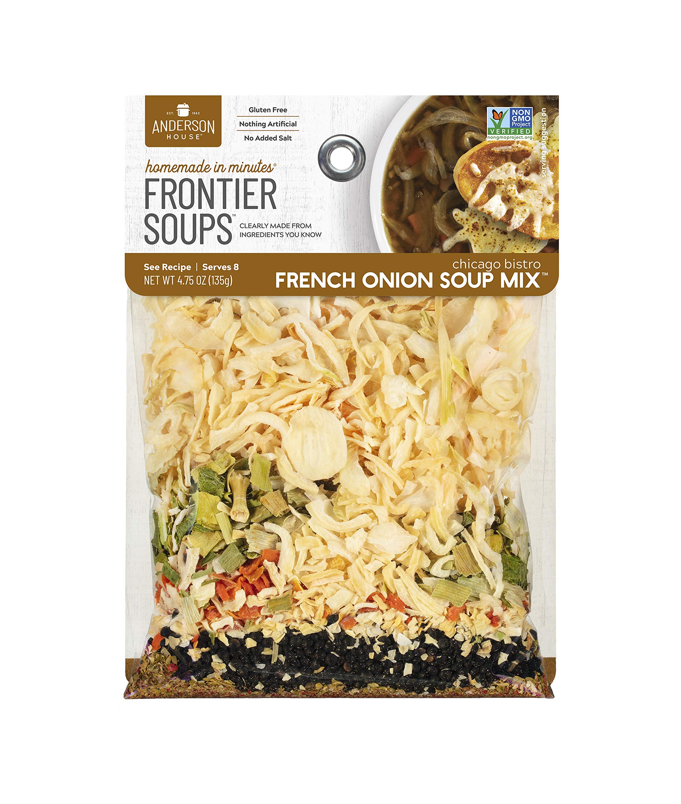 Frontier Soups Homemade In Minutes Soup Mix - Chicago Bistro French Onion, 4.75 oz | Easy & Quick Meal Prep for Busy Weeknights, Cozy Family Dinners & Comfort Food Lovers