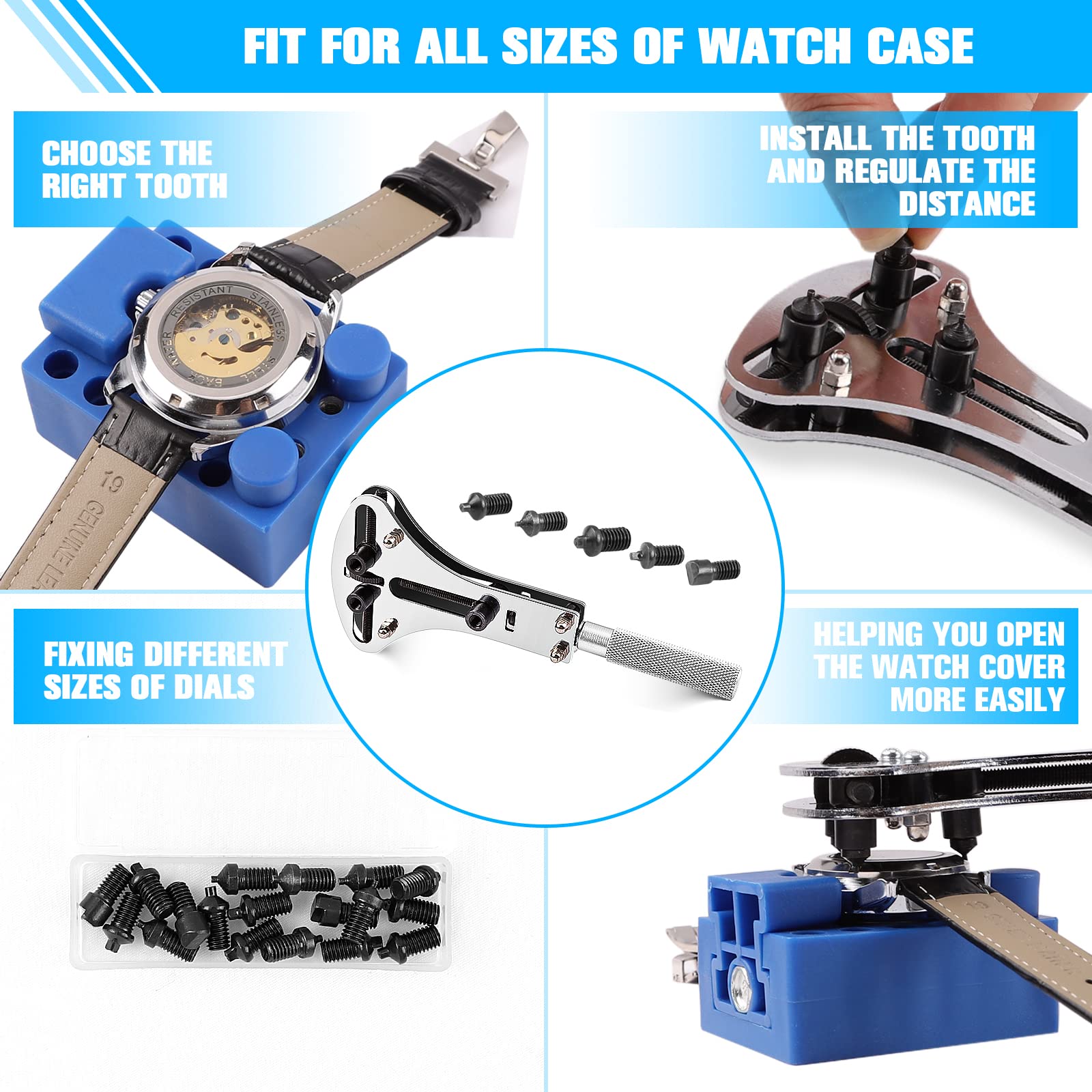 BYNIIUR Watch Repair Kit with Battery Replacement & Band Tools - for DIY Watch Maintenance
