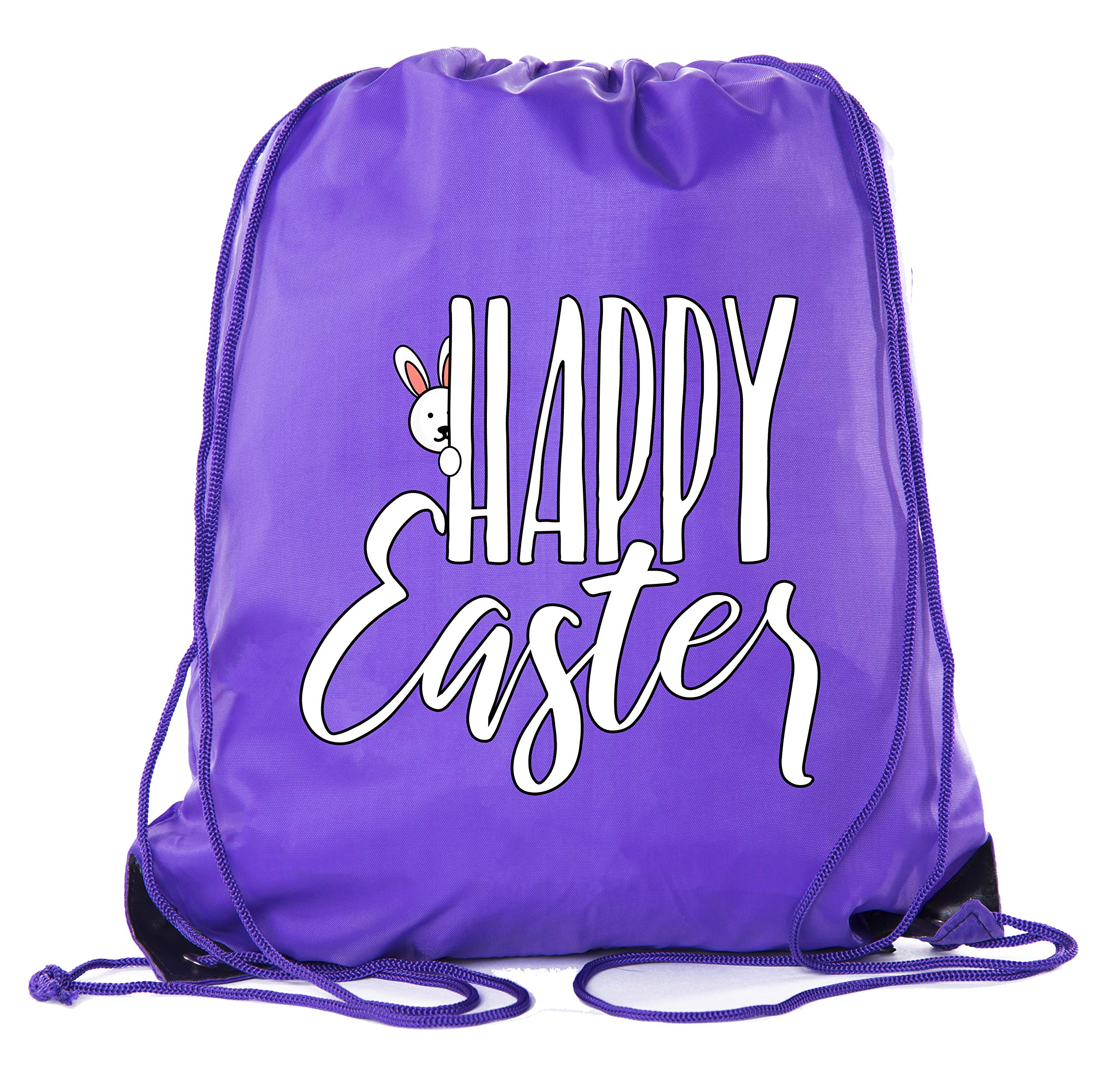 Easter Basket Bags - Bulk Drawstring Backpacks for Easter Party Favors & Goody Bags - Cute Peeking Bunny Design - Perfect for Easter Egg Hunts, Classroom Treats & Spring Celebrations