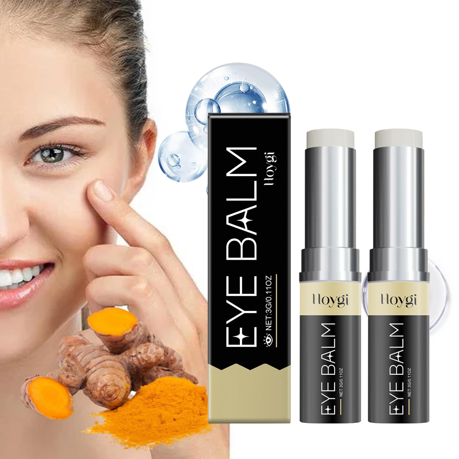 Lumibalm Under Eye Treatment Stick - Dark Circle & Puffiness Reducer, Anti-Aging Eye Balm to Erase Eye Bags & Fine Lines - 2 Pack - Perfect for Morning Routine & Travel Skincare