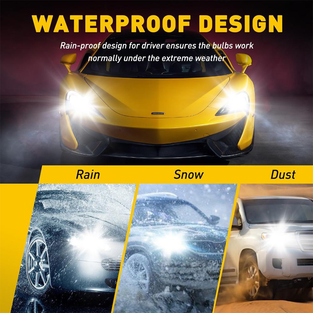9008/H13 LED Headlight Bulbs 15000 Lumens 60W Dual Beam 6500K Xenon White - Wireless Slim Design for High/Low Beam - Perfect for Night Driving, Off-Roading & Car Upgrades