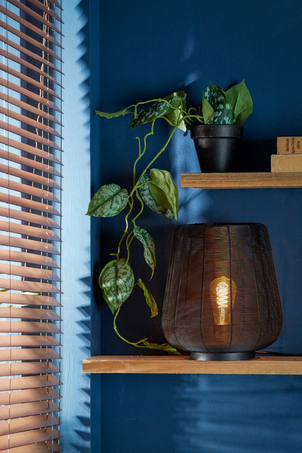 Adeta Modern Table Lamp - Matt Black & Gold Finish for Bedroom, Living Room, or Office Decor