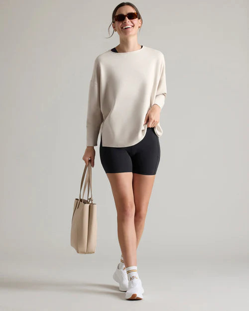 Rhone Women's Dreamglow Pullover Hoodie - Soft Fleece Lined Sweatshirt for Yoga, Running & Casual Wear | Sand Color