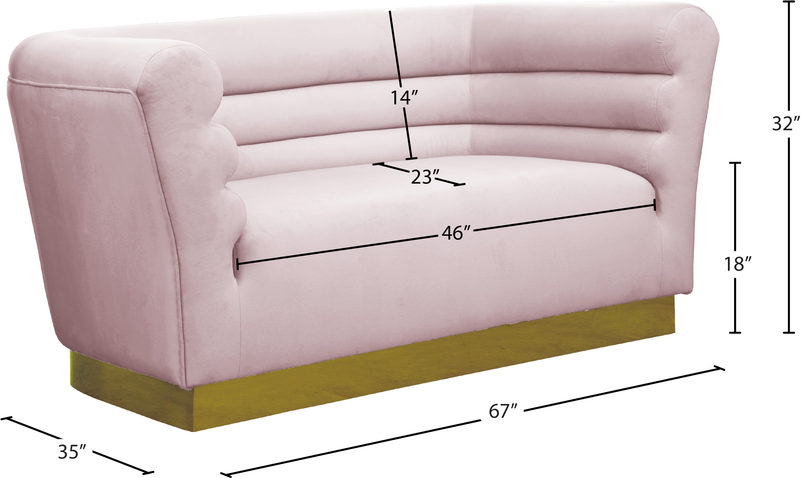 Bellini Velvet Loveseat - Modern Small Sofa for Living Room, Apartment & Office | Soft Upholstered 2-Seater Couch with Sturdy Wooden Legs | Perfect for Cozy Spaces, Small Homes & Reading Nooks