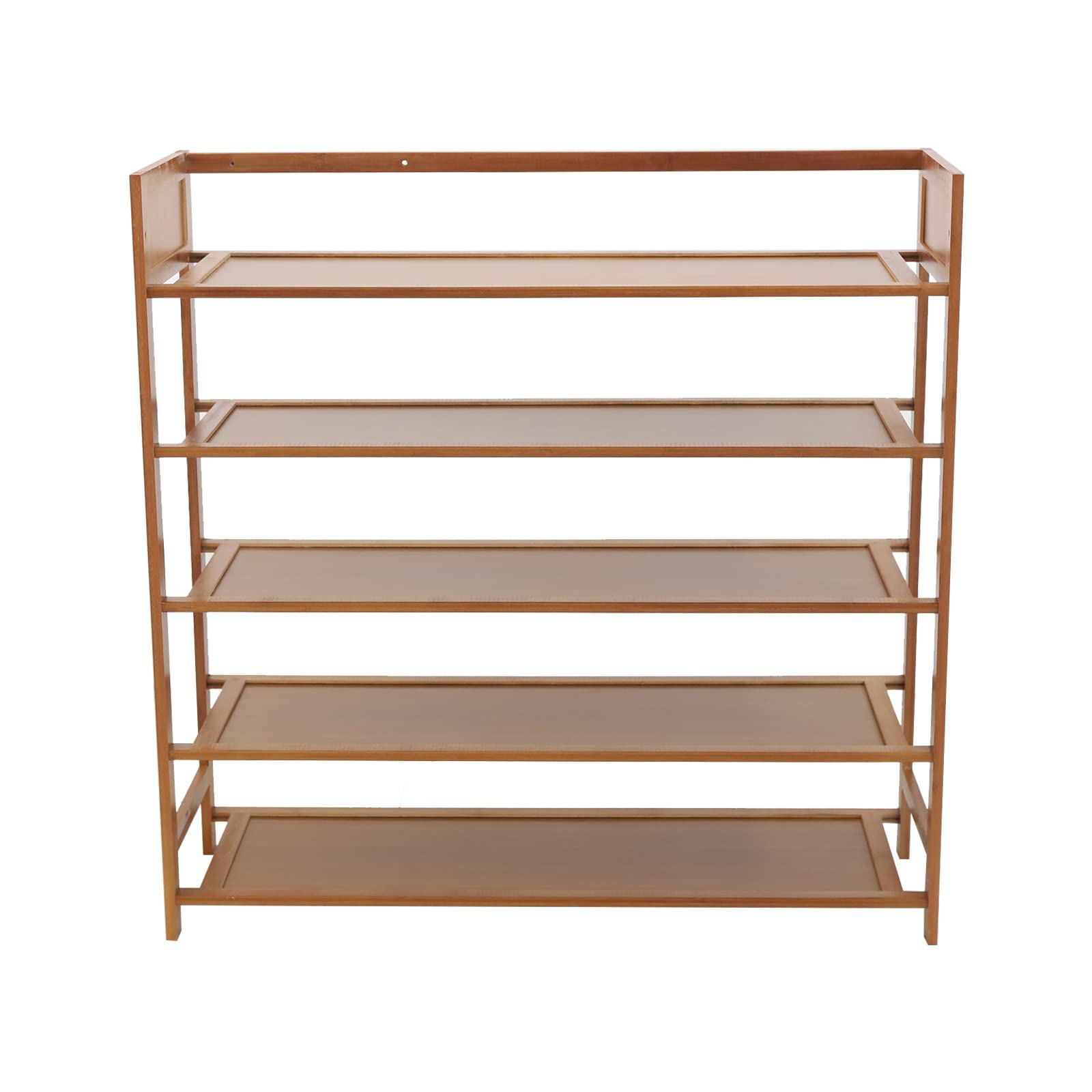 5-Tier Bamboo Shoe Rack Organizer - Space Saving Shoe Storage Shelf for Entryway, Closet, Bedroom & Living Room - Sturdy Free Standing Shoe Organizer for Shoes, Boots & Sandals - Perfect for Small Spaces & Home Organization (Brown)