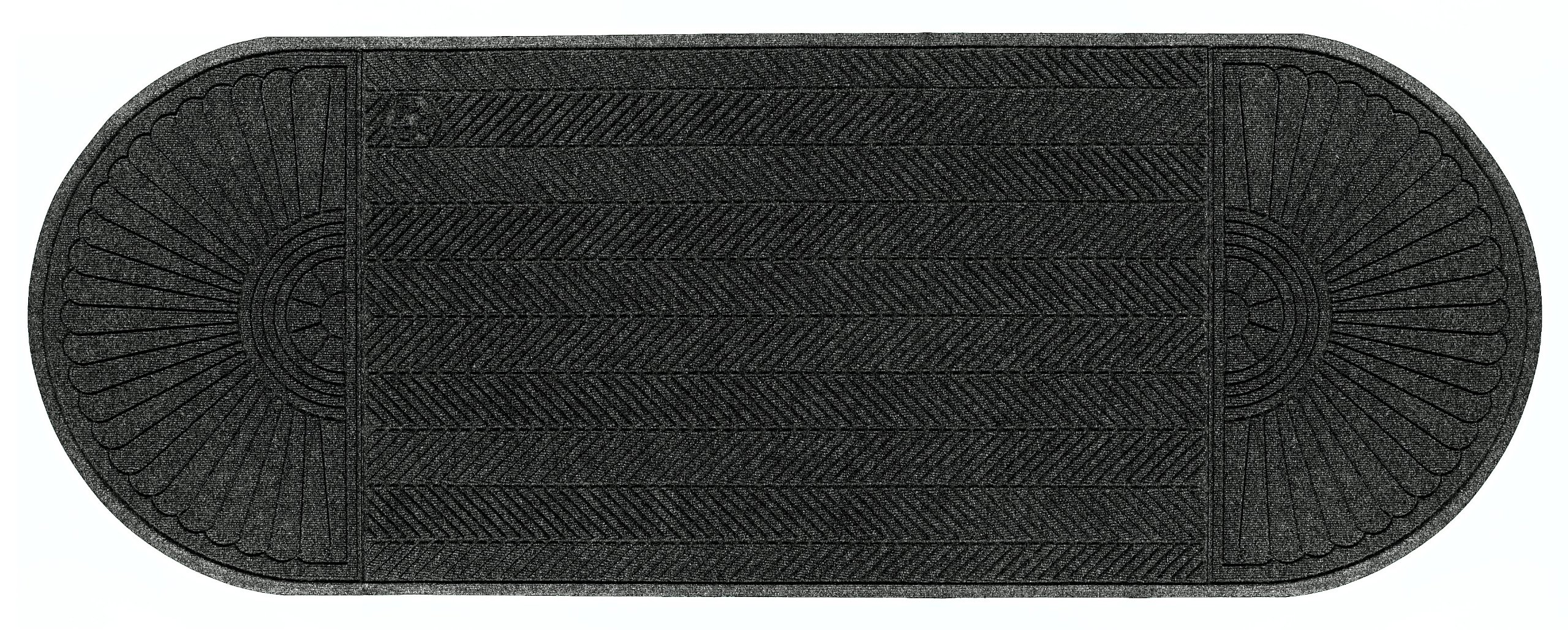 Premium M+A Matting 2244 Waterhog Eco Grand Elite PET Polyester Fiber Doormat - Indoor/Outdoor Use with SBR Rubber Backing, 11.7' x 3' Size, 3/8