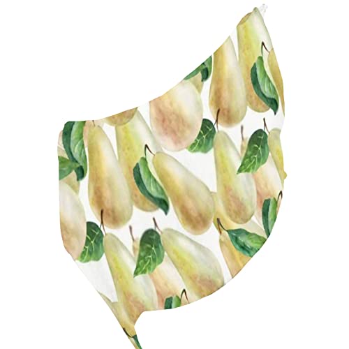Watercolor Pear Leaves Flowers Yellow