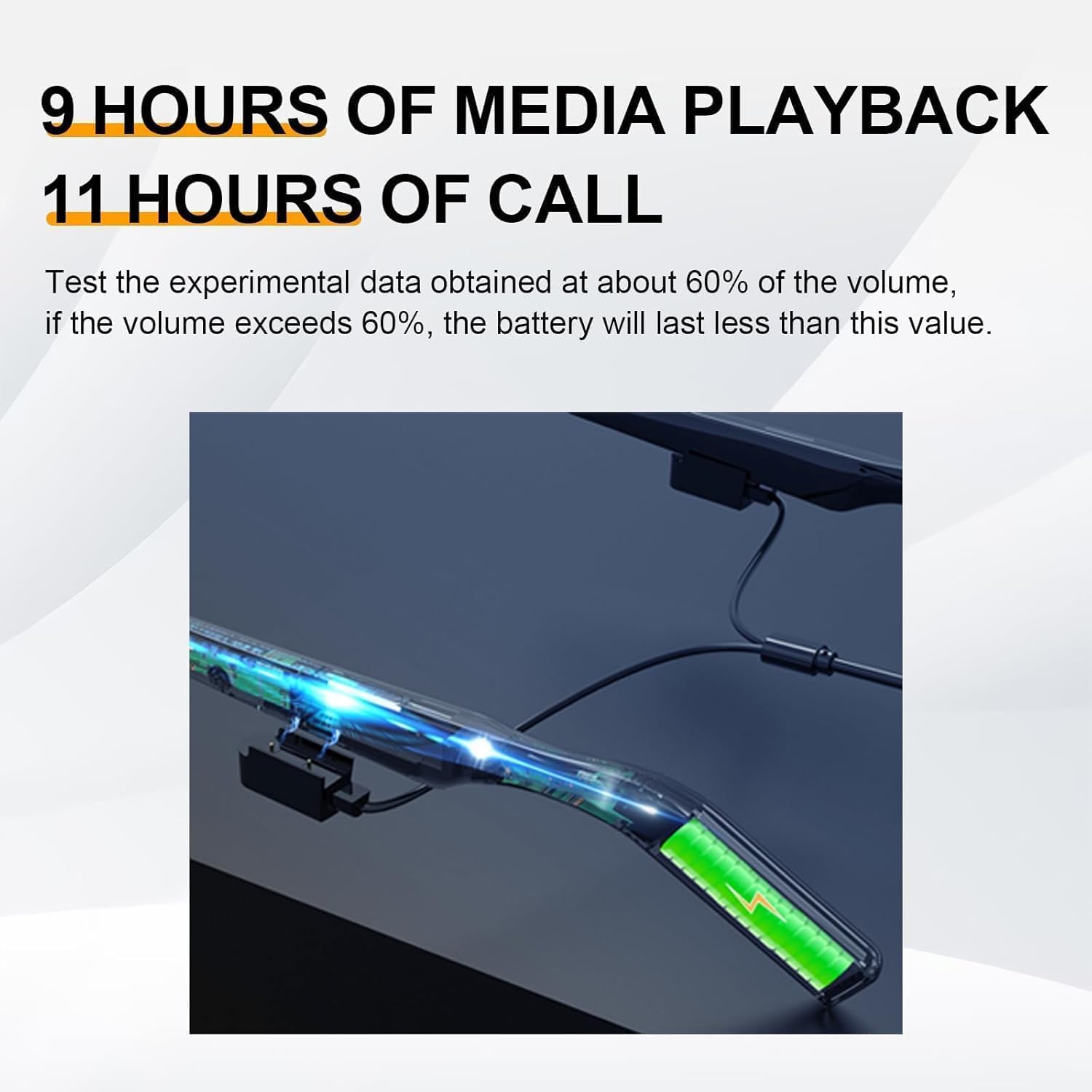 Smart Glasses with Wireless Bluetooth, 11H Battery Life, Anti-Blue Light & UV Protection - Voice Control Smart Eyewear with Built-in Mic & Speakers for Gaming, Meetings, Work & Outdoor Activities