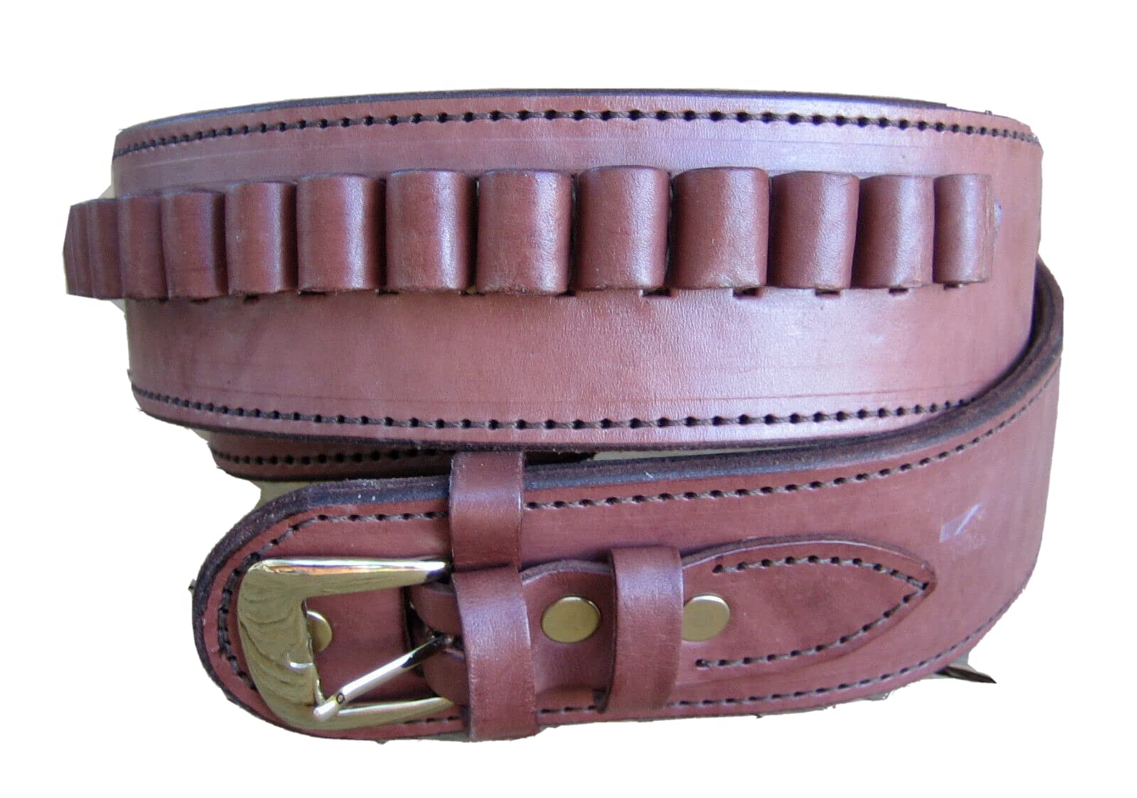 Genuine Leather Western Cowboy Gun Belt for 38/357 Cal - SASS Style for Shooting & Reenactments
