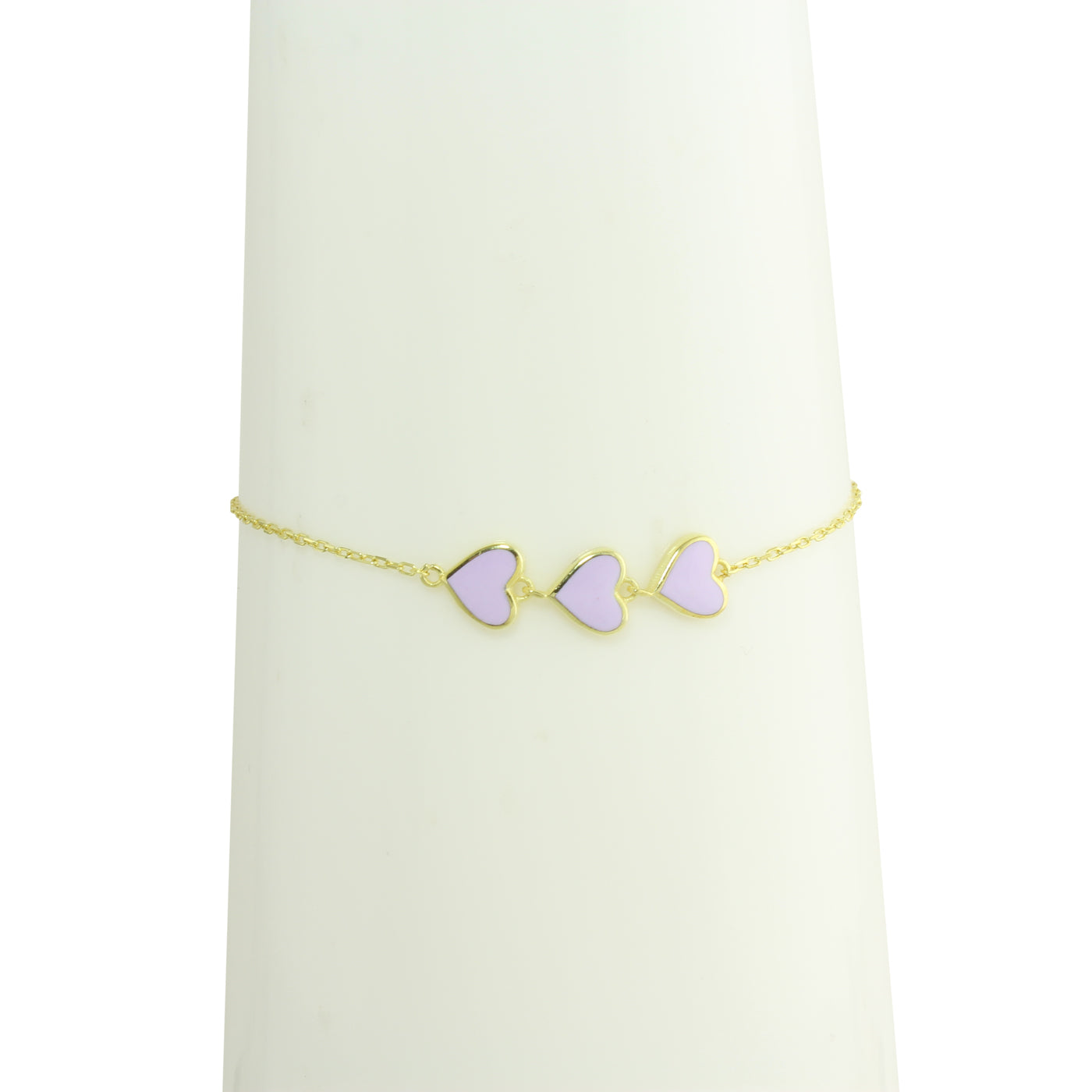 Enamel 3 Heart Bracelet for Women - Elegant Valentine's Day Gift for Her, Romantic Jewelry for Anniversary, Birthday, or Special Occasions