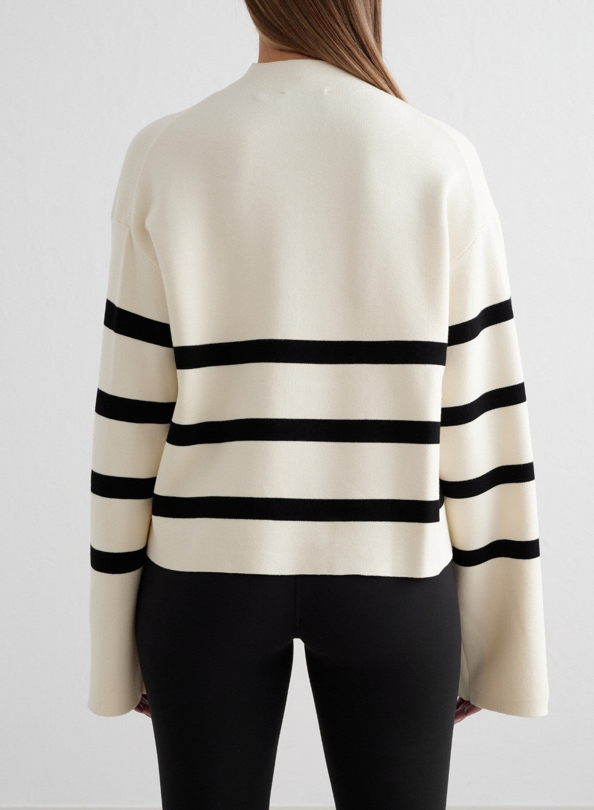 Almond White Perfect Knit Long Sleeve Women's Top - Soft Comfortable Casual Sweater for Fall Winter Outfits | Perfect for Office, Dating & Weekend Wear