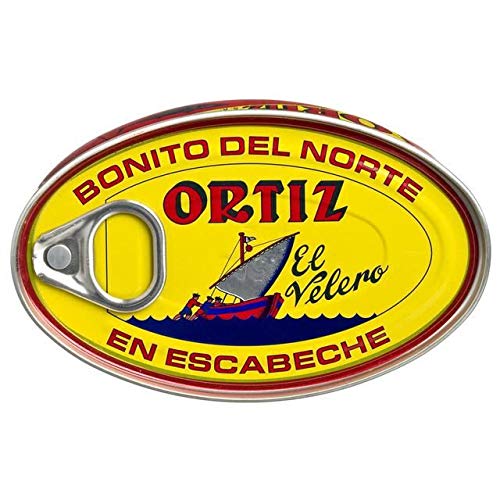 Brindisa Ortiz Albacore Tuna Fillets in Light Escabeche Dressing 112g - Premium Spanish Canned Tuna for Salads, Sandwiches & Tapas | High-Quality Seafood Protein Source