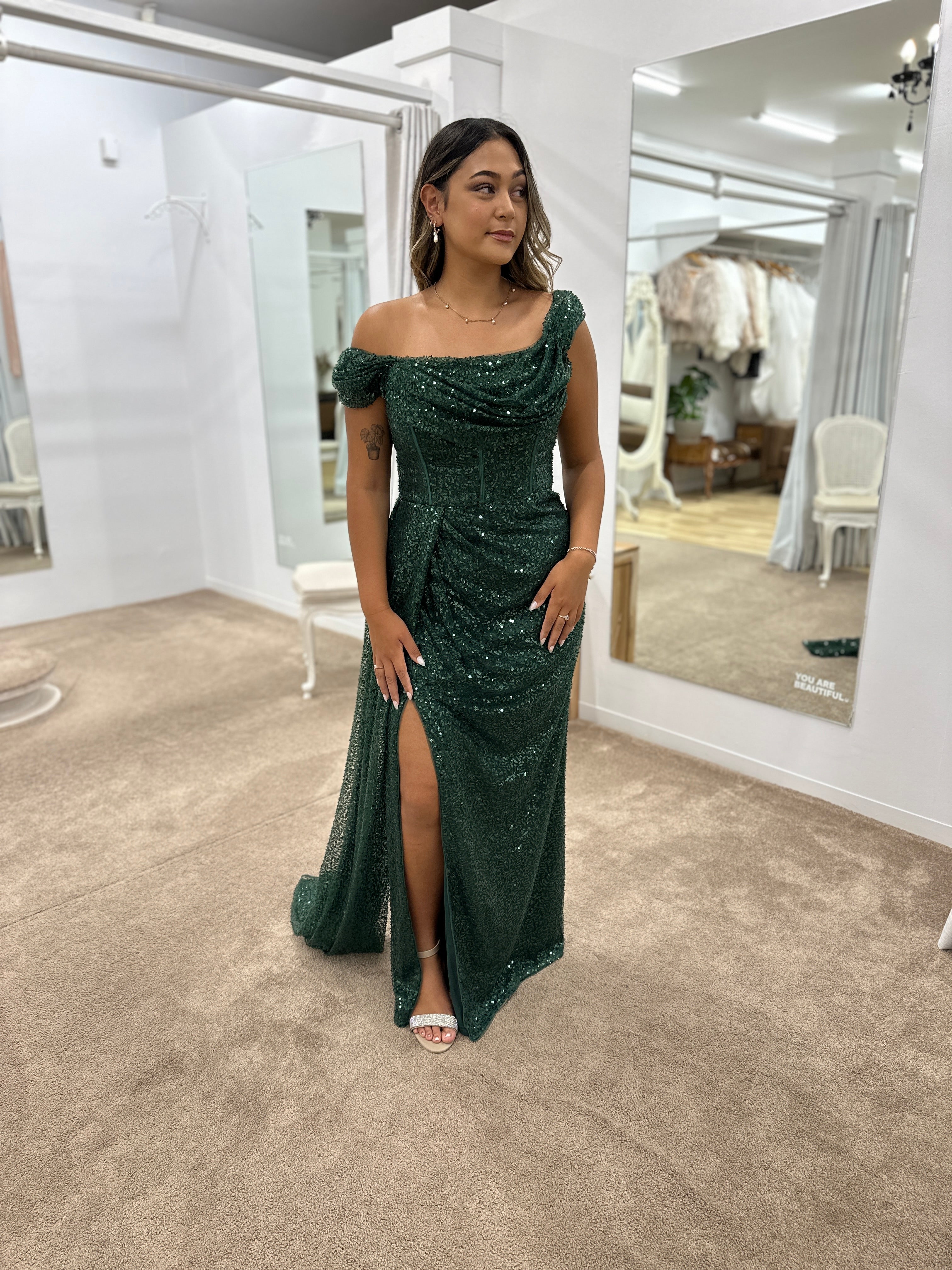 Elegant Ethel Cowl Neck Gown - Women's Formal Evening Dress for Weddings, Parties & Special Occasions | Plus Size Options Available