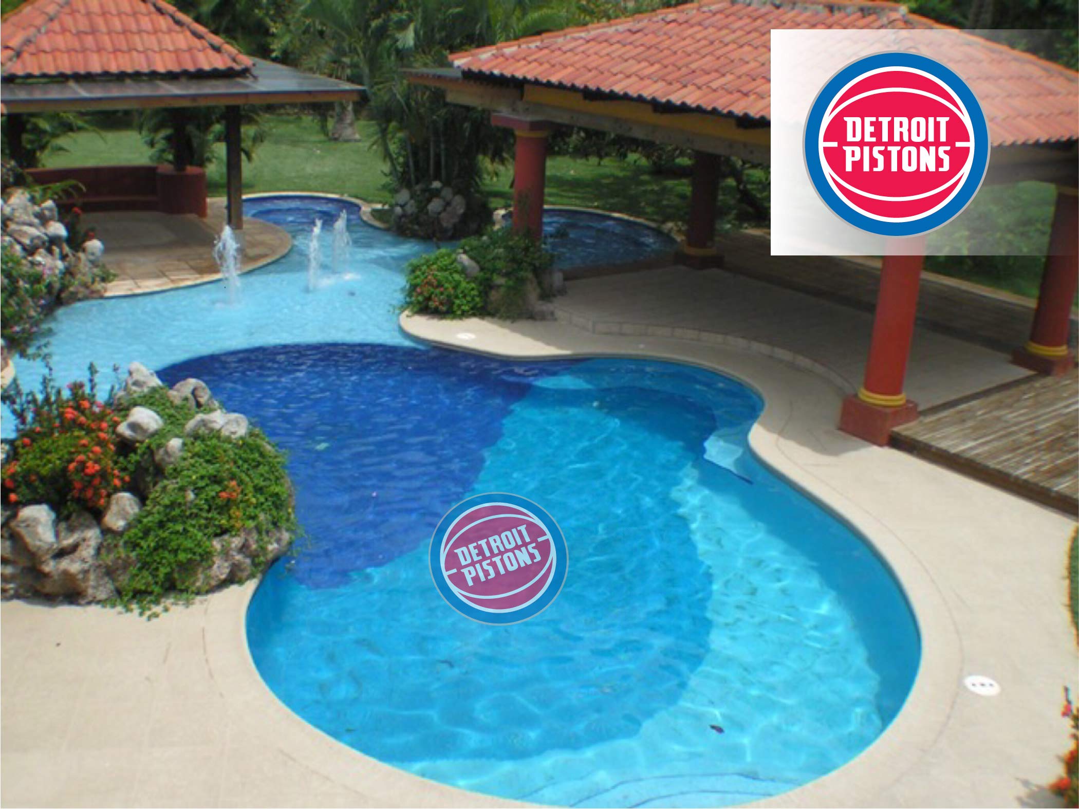 NBA Atlanta Hawks Poolside Graphic Mat - Non-Slip Outdoor Waterproof Floor Mat for Swimming Pool, Beach, and Backyard Decor - Small Size