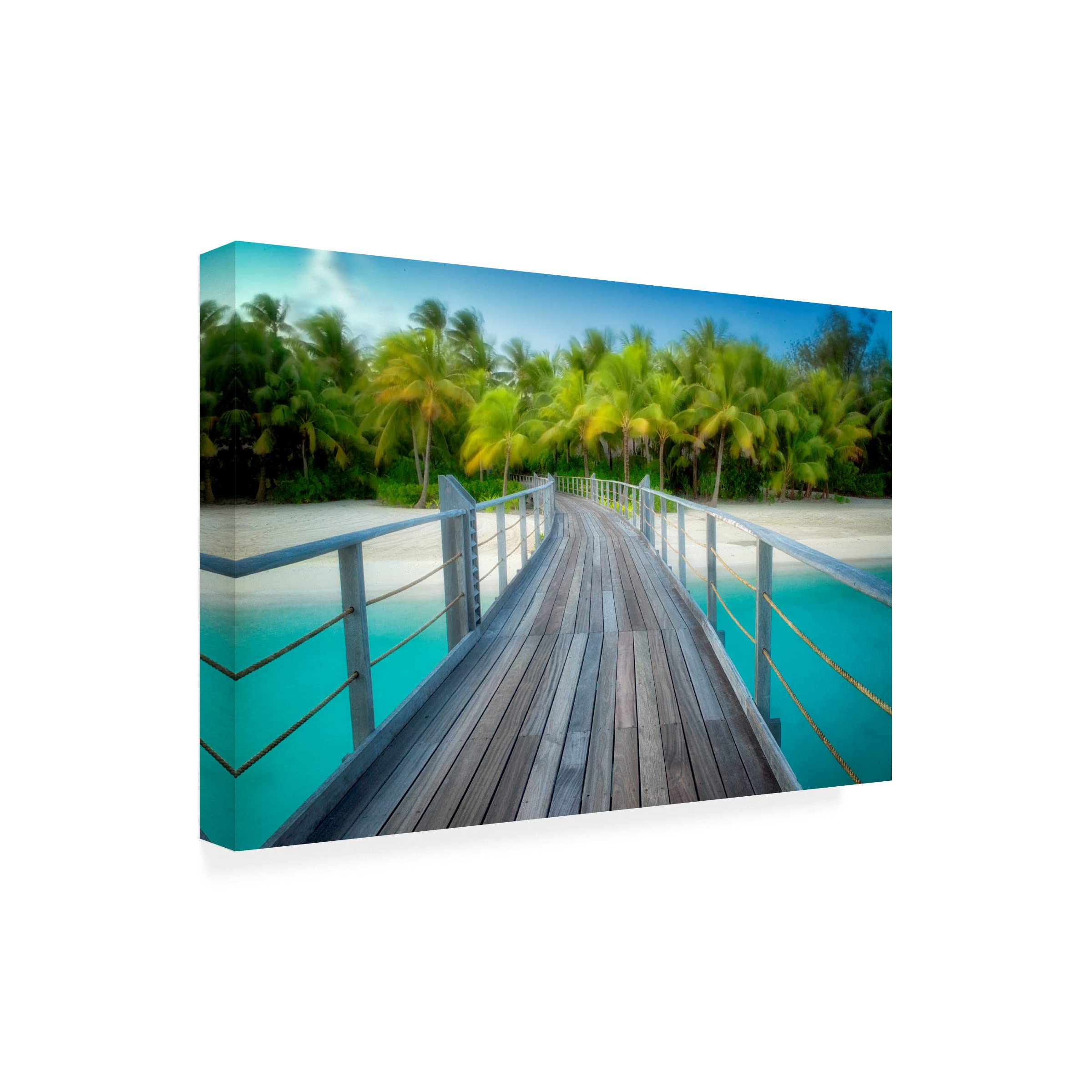 Dennis Frates 'Pier 6' Canvas Wall Art Print - Seascape Beach Decor for Living Room, Bedroom & Office - Trademark Fine Art Collection