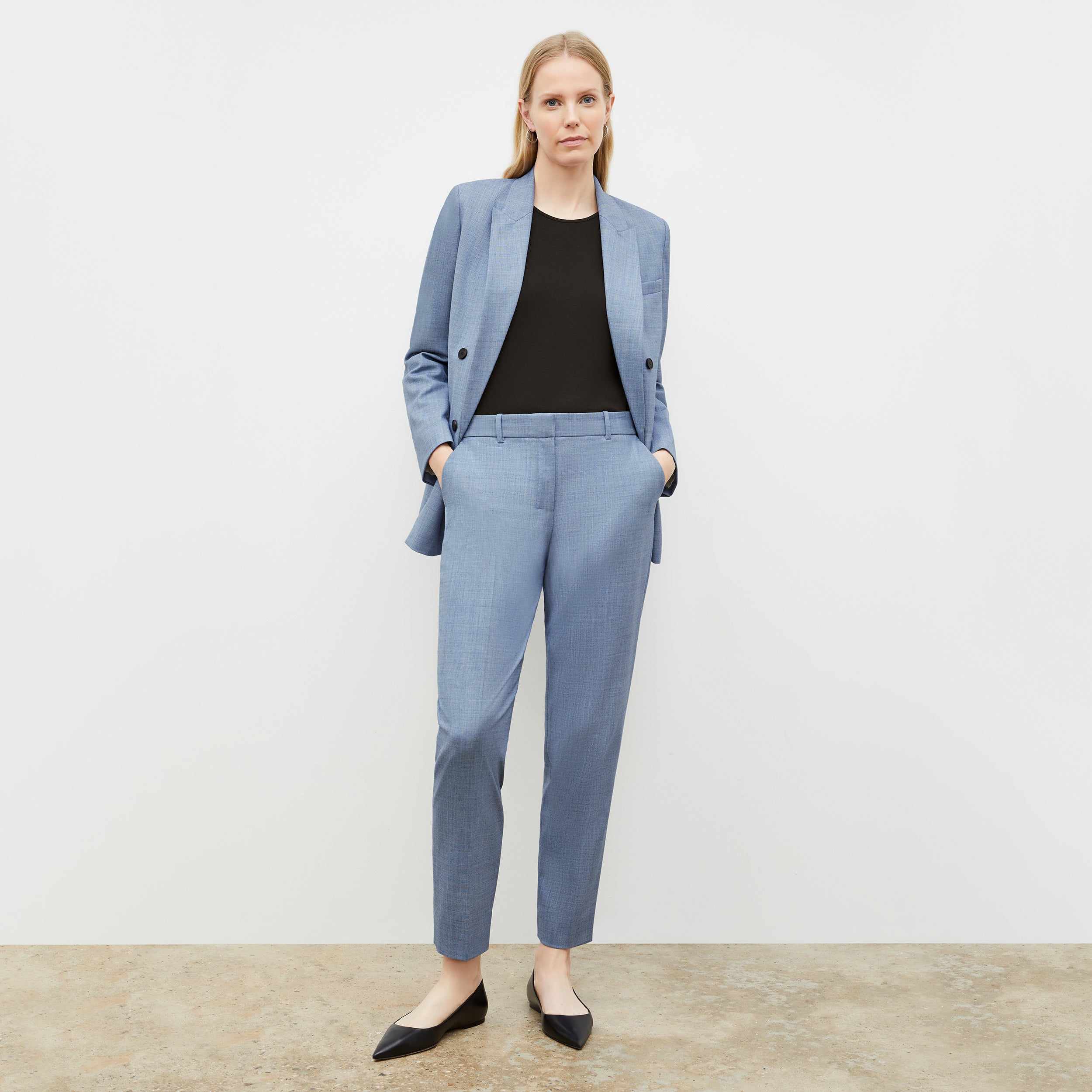 Premium Mejia Sharkskin Pants in Indigo & White - Stylish and Comfortable for Casual Wear, Office, and Outdoor Activities