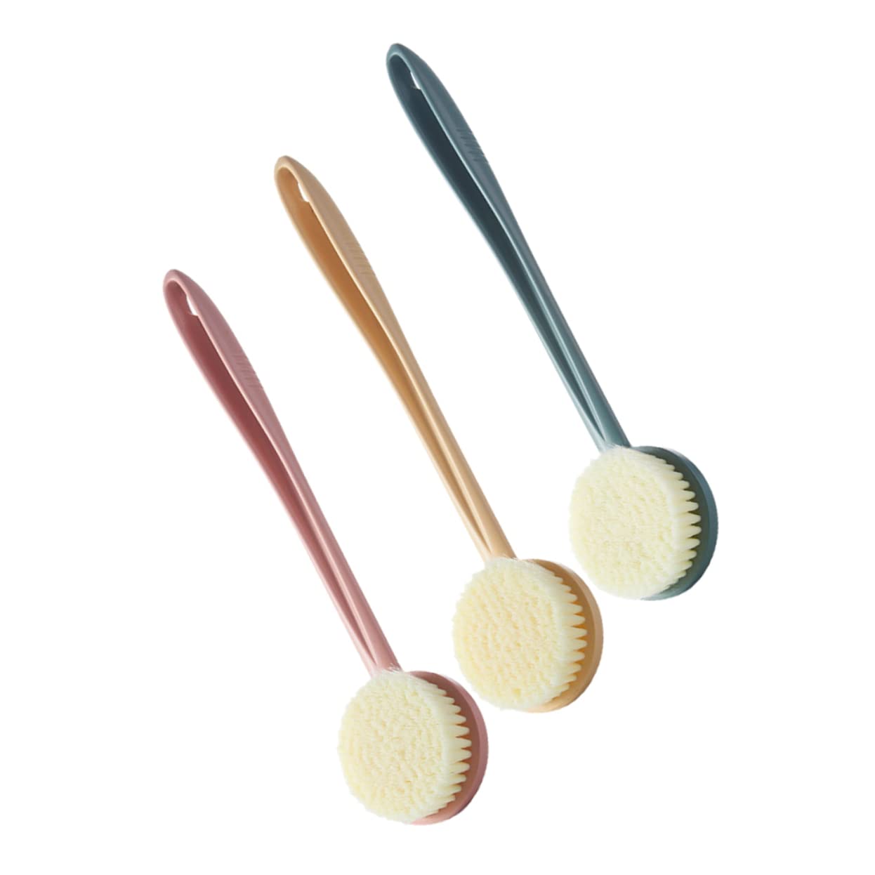 FOMIYES 3-Pack Exfoliating Bath Brush Set - Long Handle Body Scrubber, Shower Back Brush & Bath Sponge for Deep Cleansing & Skin Exfoliation | Perfect for Shower, Bath & Spa Relaxation at Home