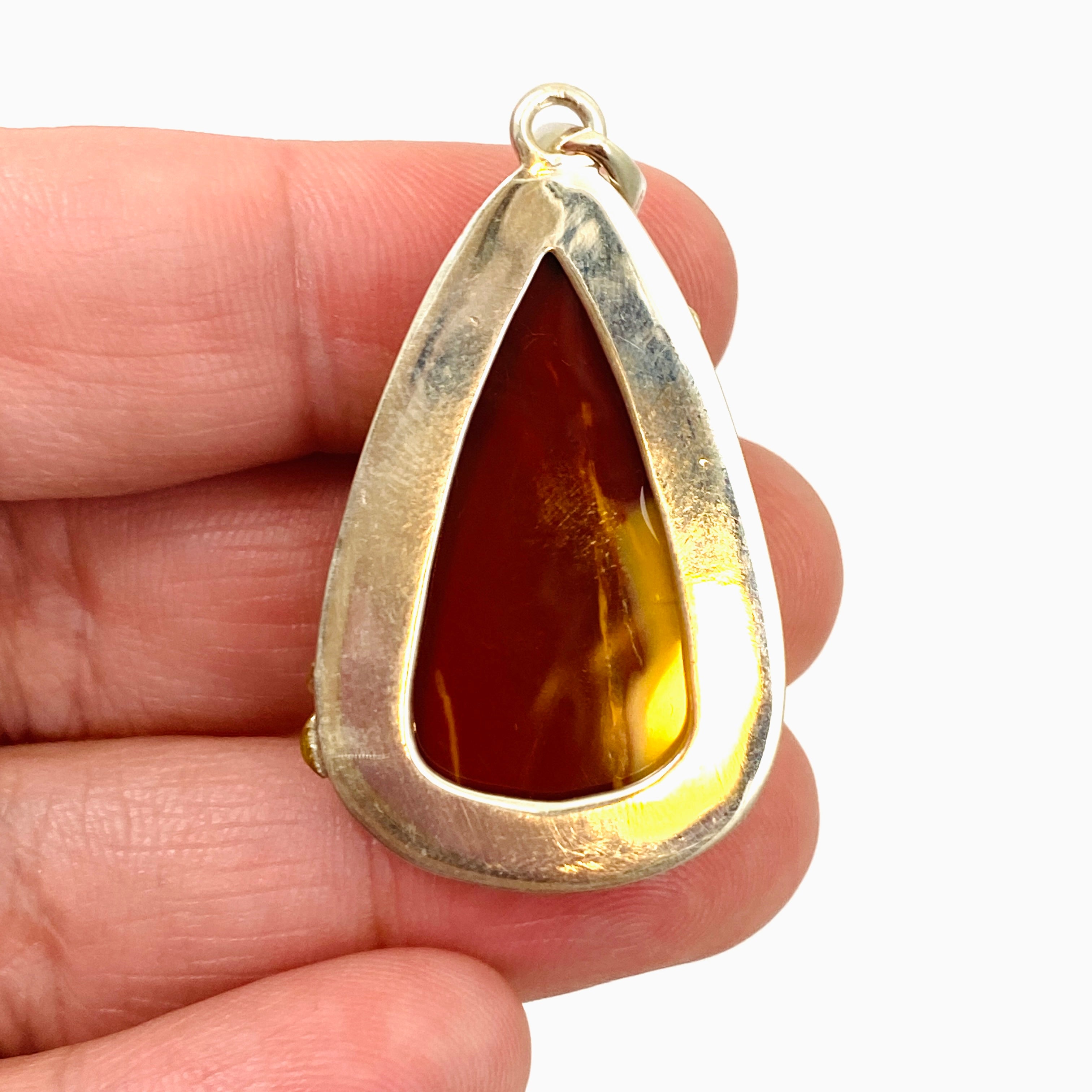 Natural Mookaite Teardrop Cabochon Pendant with Brass Accents - Handmade Jewelry KPGJ4840 | Perfect for Boho Style, Gift Giving & Spiritual Healing