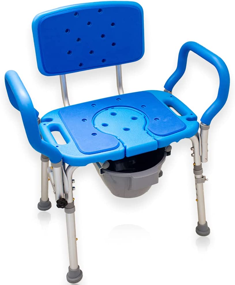 Samson Deluxe Bariatric 3-in-1 Shower Chair, Bath Seat & Commode - Heavy Duty 600lb Capacity - Ideal for Elderly, Disabled & Post-Surgery Recovery at Home
