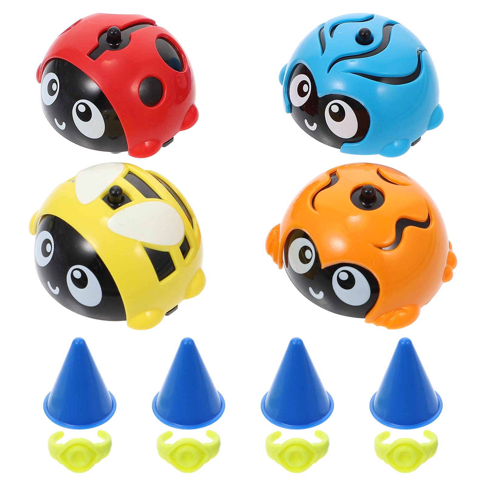 LIOOBO 4pcs Colorful Gyro Spinning Tops - Mini Finger Gyro Toys for Kids, Stress Relief & Party Favors | Perfect for Christmas Gifts, Birthday Parties & Classroom Rewards