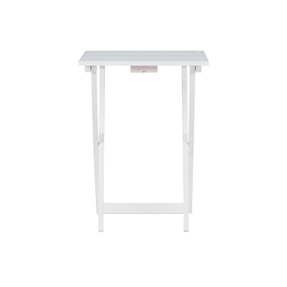 Pemberly Row Traditional 5-Piece Wooden Tray Table Set - Whitewashed Finish | Perfect for Living Room, Patio & Small Space Decor