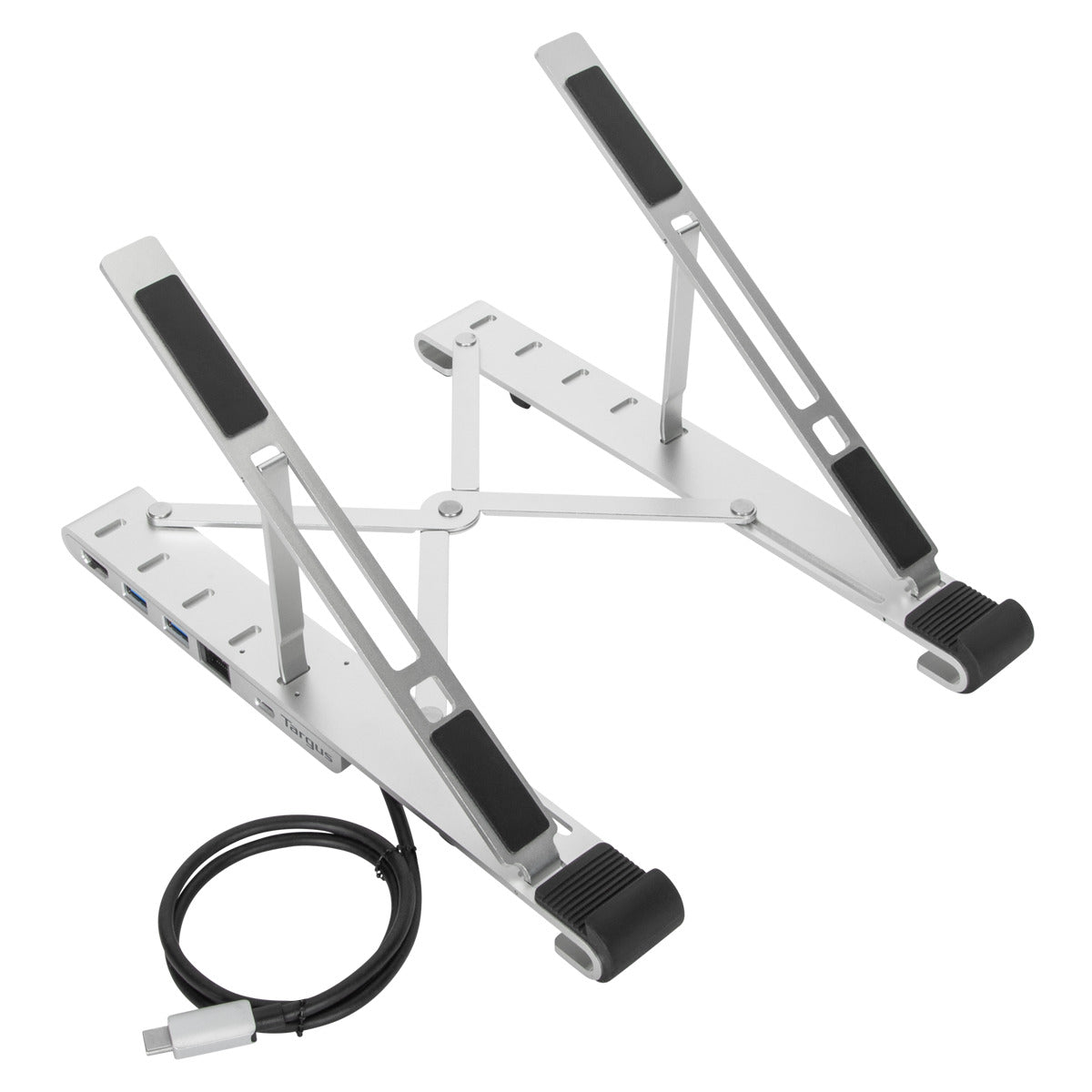Ergonomic Portable Laptop Stand with USB Hub - Adjustable Height for MacBook, Dell, HP - Perfect for Home Office, Coffee Shops & Coworking Spaces