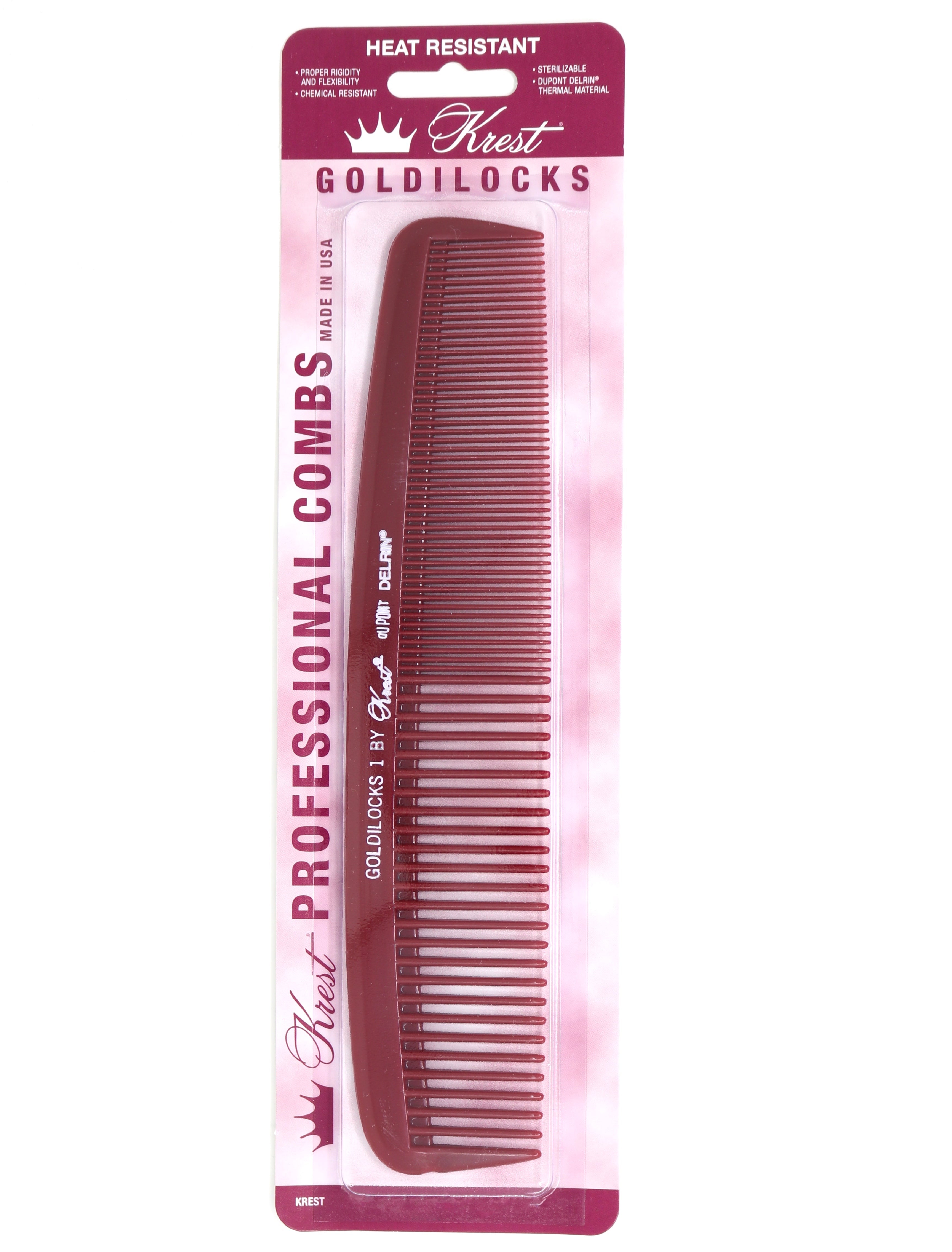 Krest Goldilocks G1 XL Heat Resistant Sectioning Comb - 1 Count for Hair Styling, Coloring & Blowouts - Professional Salon & Home Use