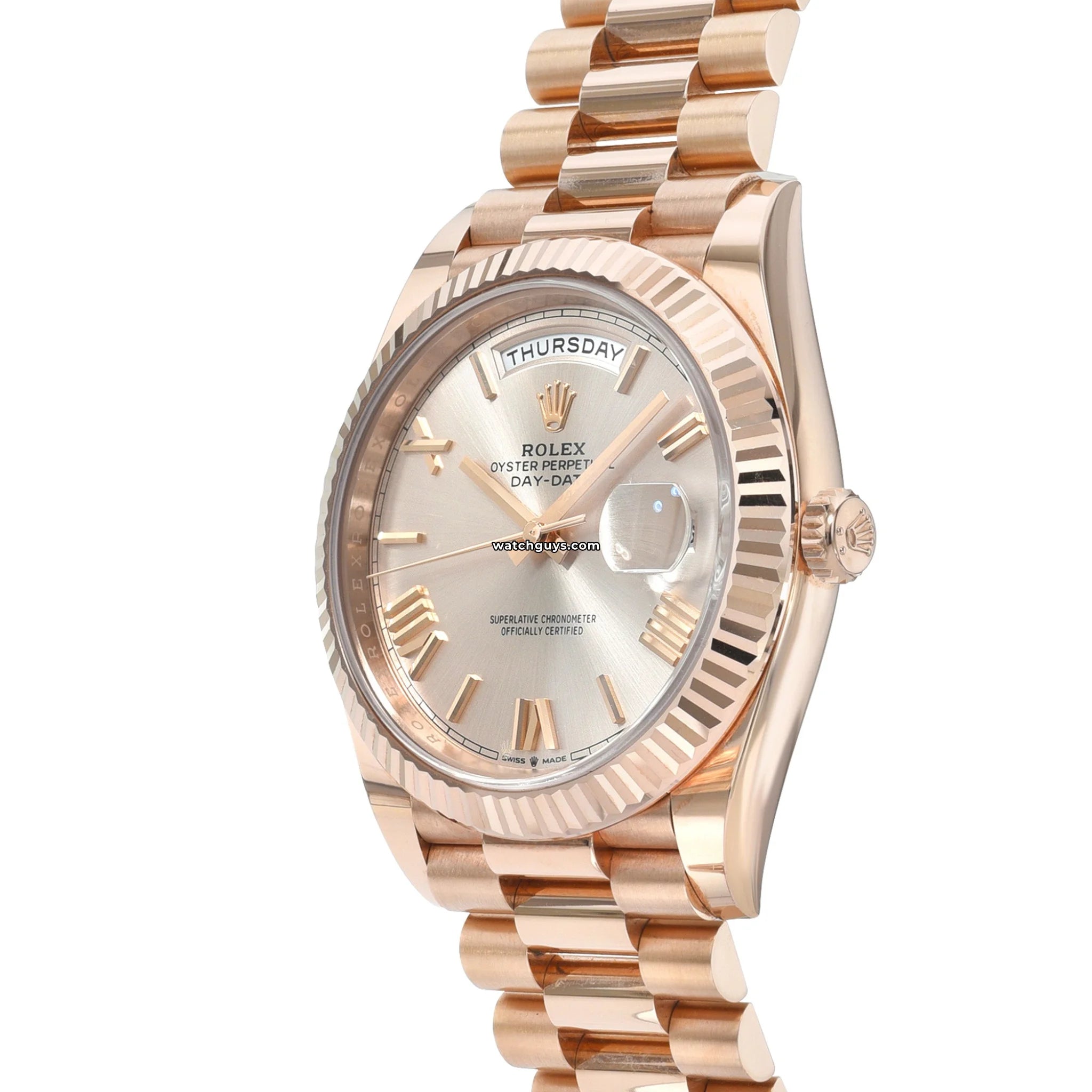 Rolex Day Date 228235 18K Rose Gold Sundust Dial Men's Watch - Luxury Dress Watch for Business & Formal Occasions