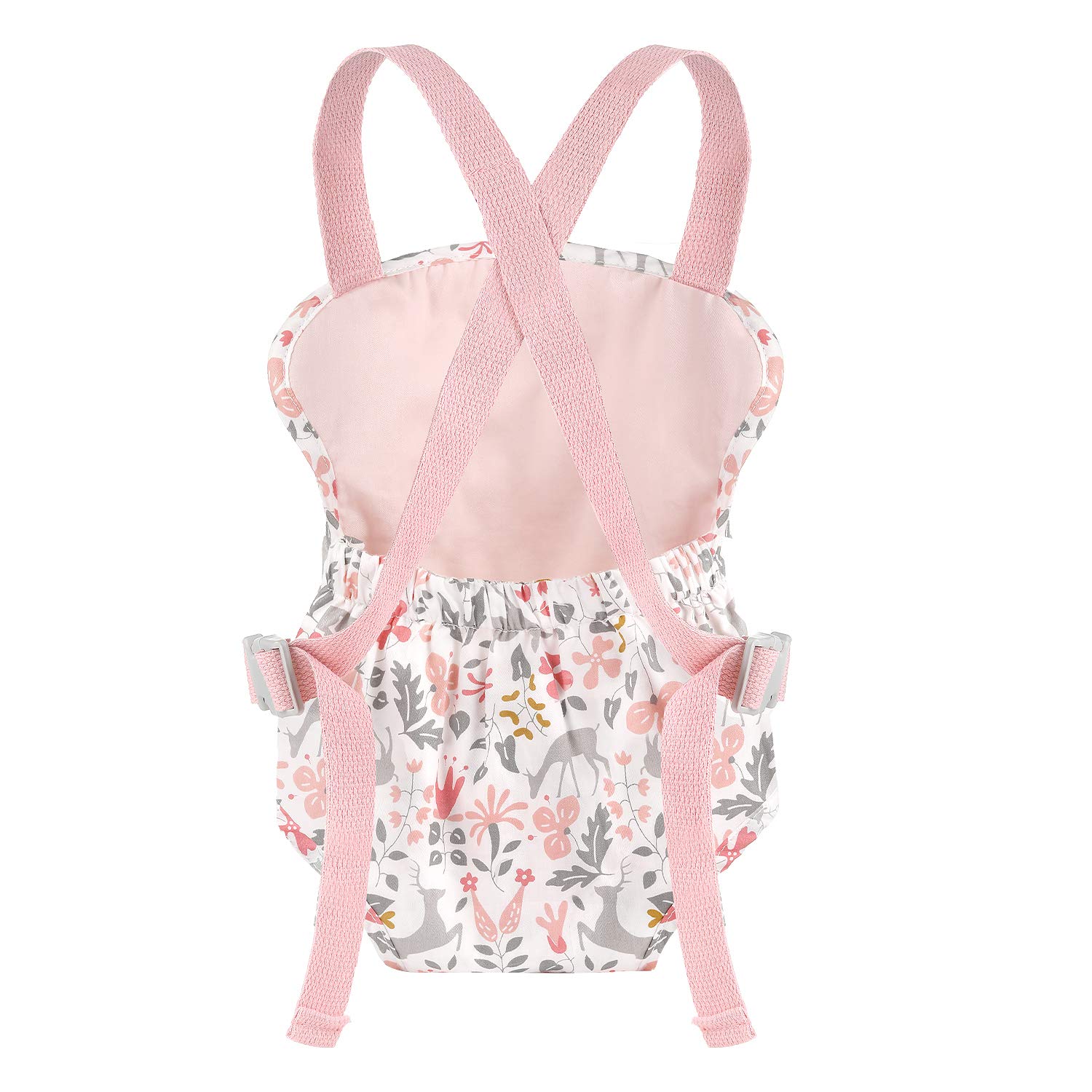 GAGAKU 18-inch Baby Doll Carrier for Reborn Dolls - Pink Reindeer Design, Soft & Adjustable Doll Sling for Little Girls | Perfect for Pretend Play, Daycare & Travel Accessories