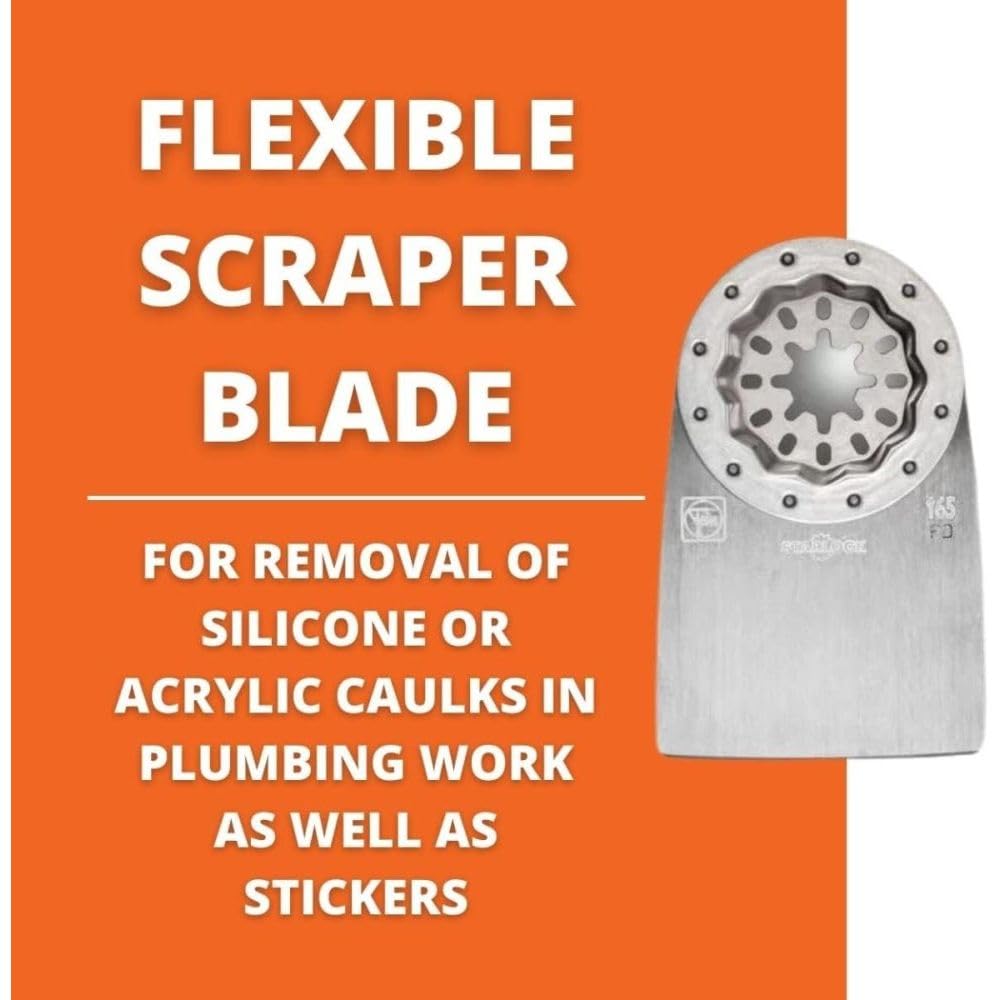 FEIN MULTIMASTER Scraper Blade 63903165210 - Flexible Paint & Adhesive Remover Tool (1-Pack) | Fast Shipping from USA | Perfect for DIY Home Renovation, Woodworking & Auto Body Repair
