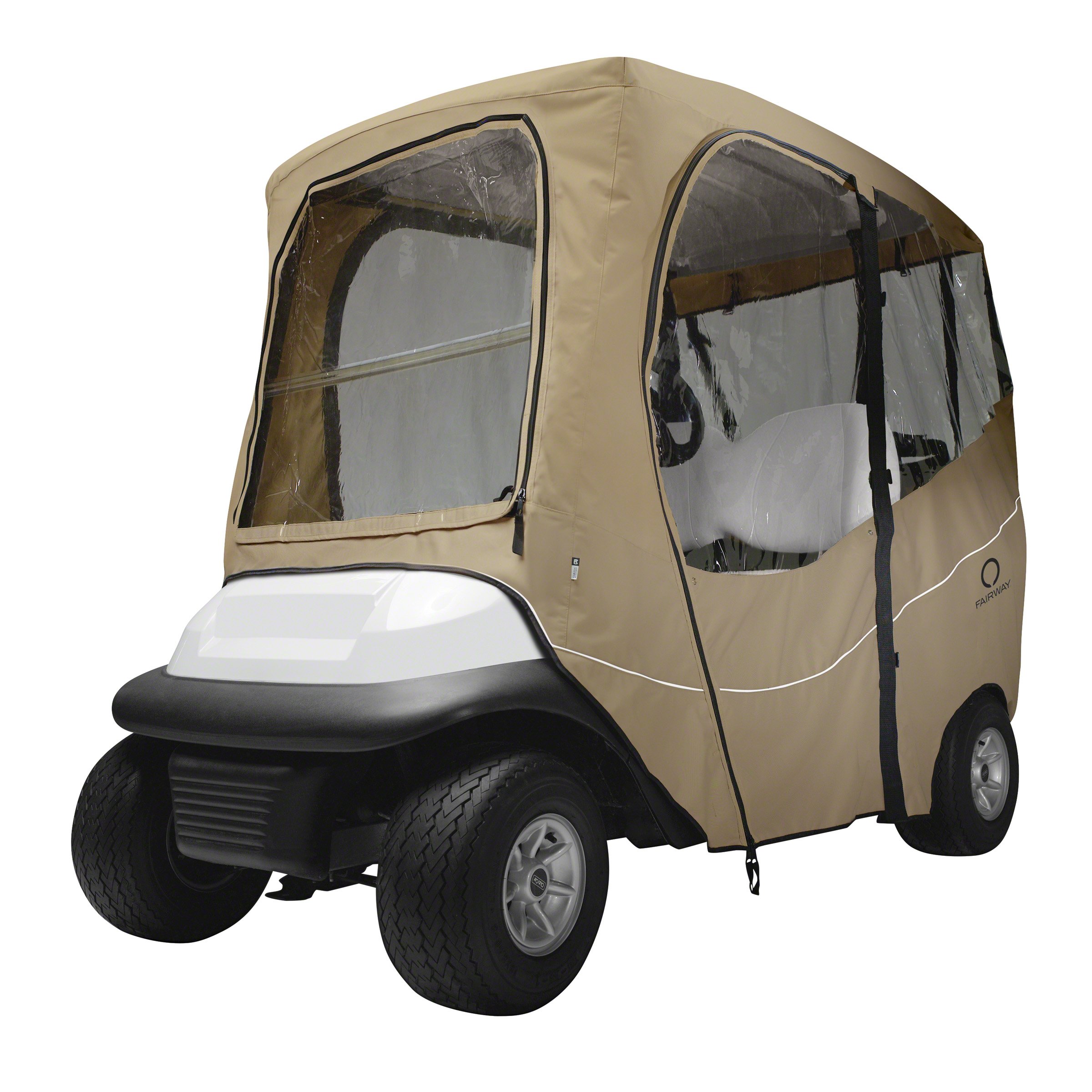 Classic Accessories Fairway Golf Cart Deluxe Enclosure - Waterproof & UV-Resistant Golf Cart Cover for All-Weather Protection | Perfect for Golf Courses, Storage & Outdoor Use