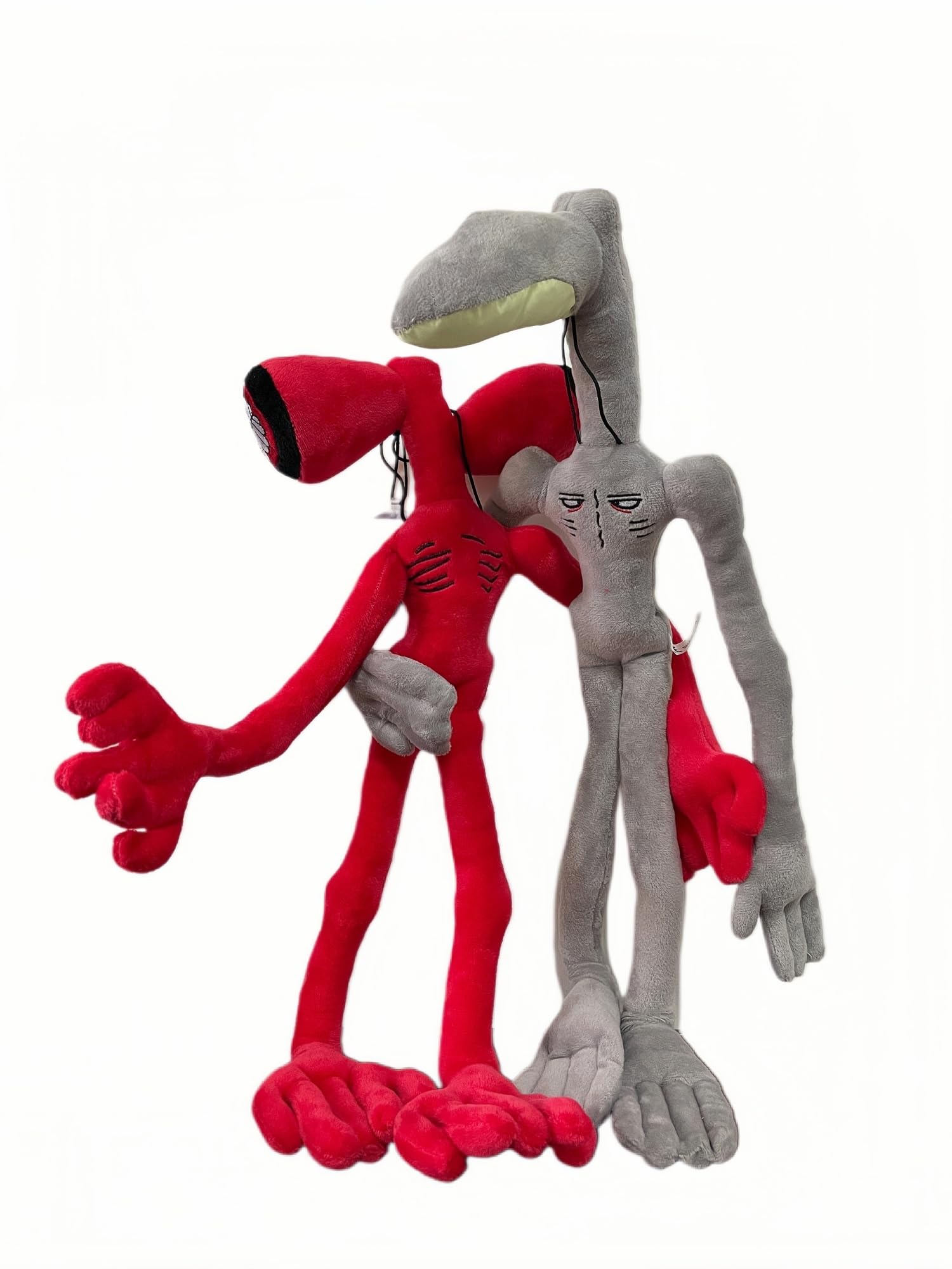 2 PCS Siren Head Plush Toy with Bendable Steel Wire Limbs - Glow in The Dark Night Light, Movable Halloween & Christmas Party Decoration - Perfect for Kids Birthday Gift & Horror Themed Room Decor (Red)