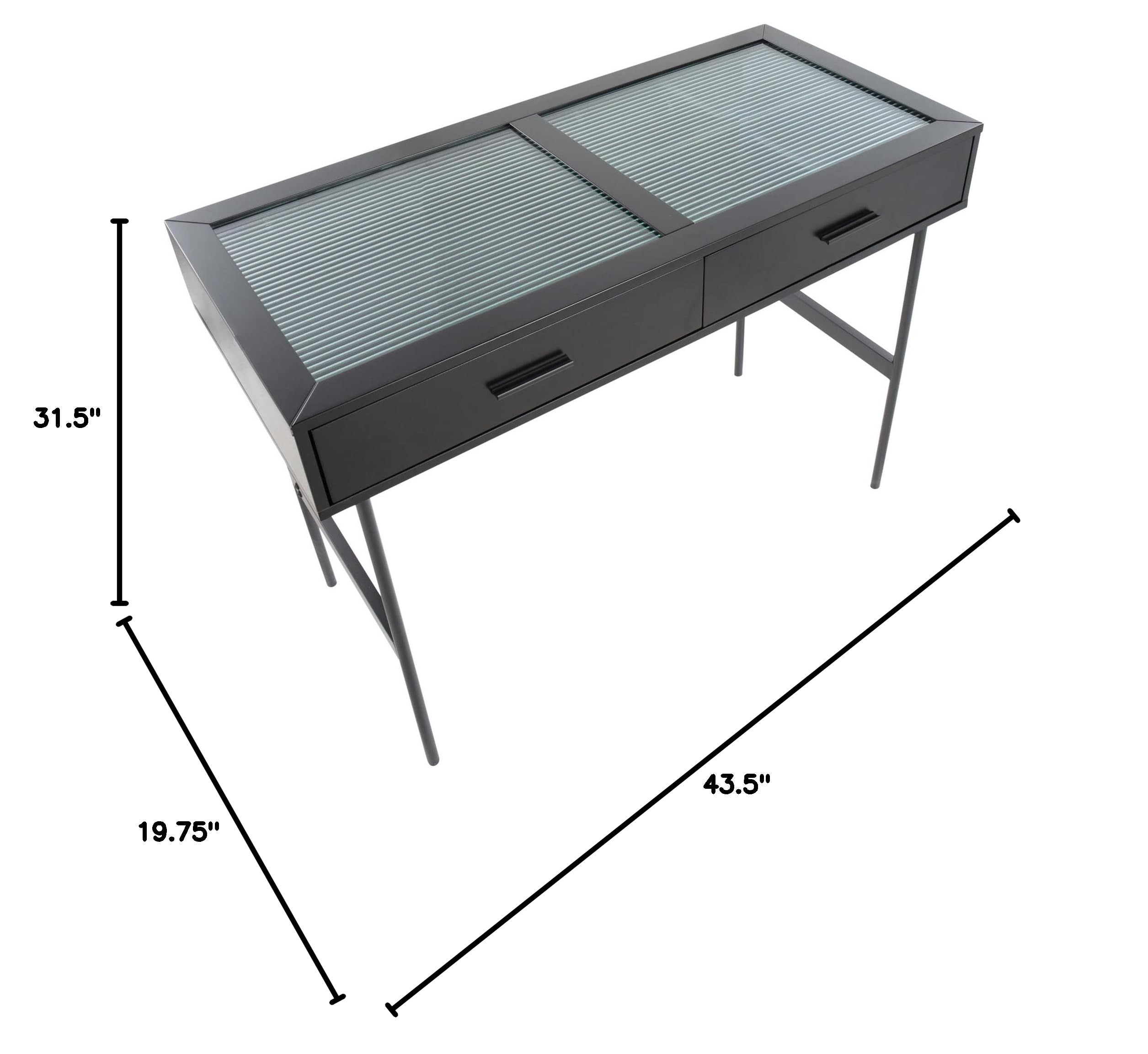 LumiSource Emery Modern Glass Console Table with Storage - Narrow Sofa Table for Entryway, Living Room & Behind Couch - Small Space-Saving Hallway Furniture for Home Decor